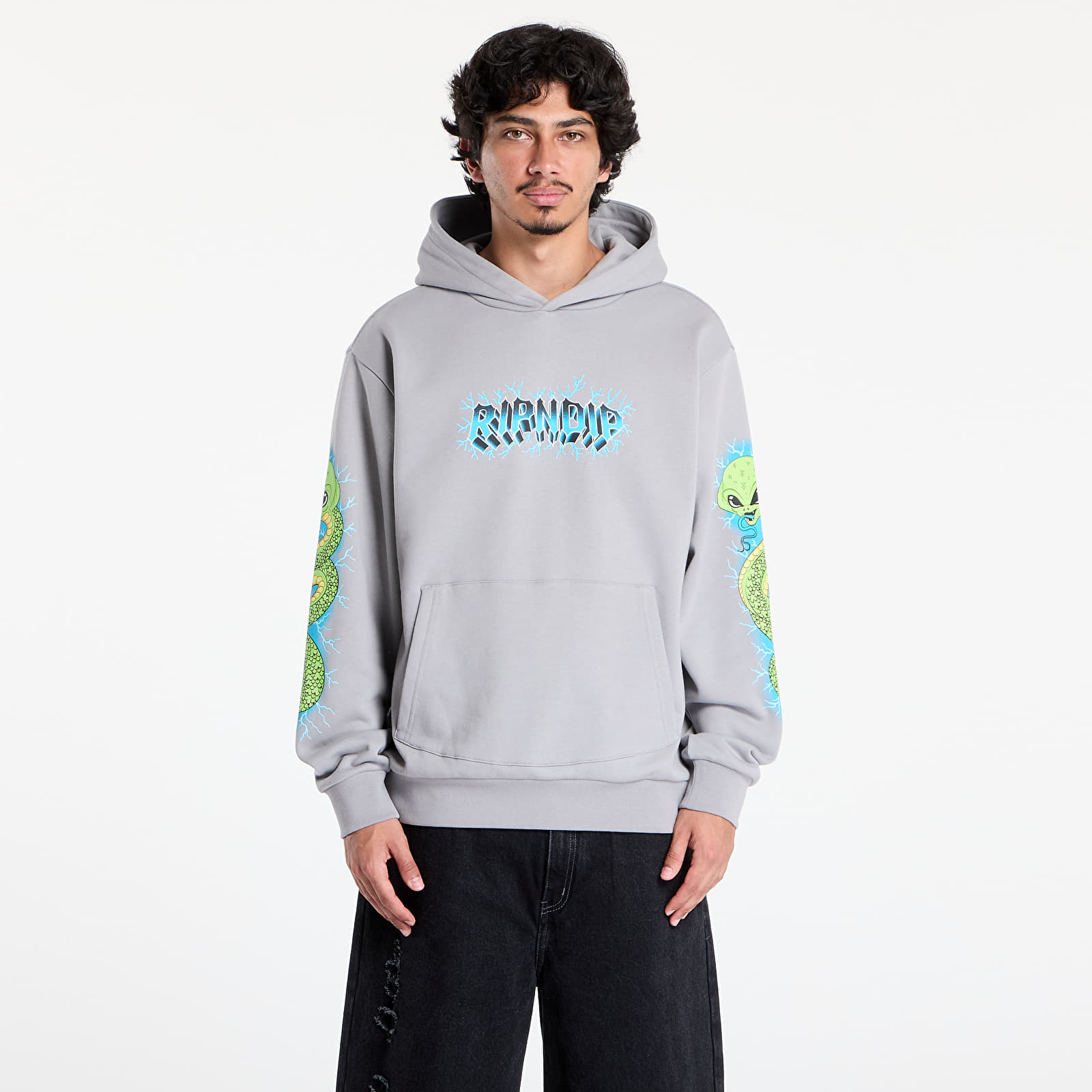 Muške majice RIPNDIP Skull And Bones Hoodie Charcoal