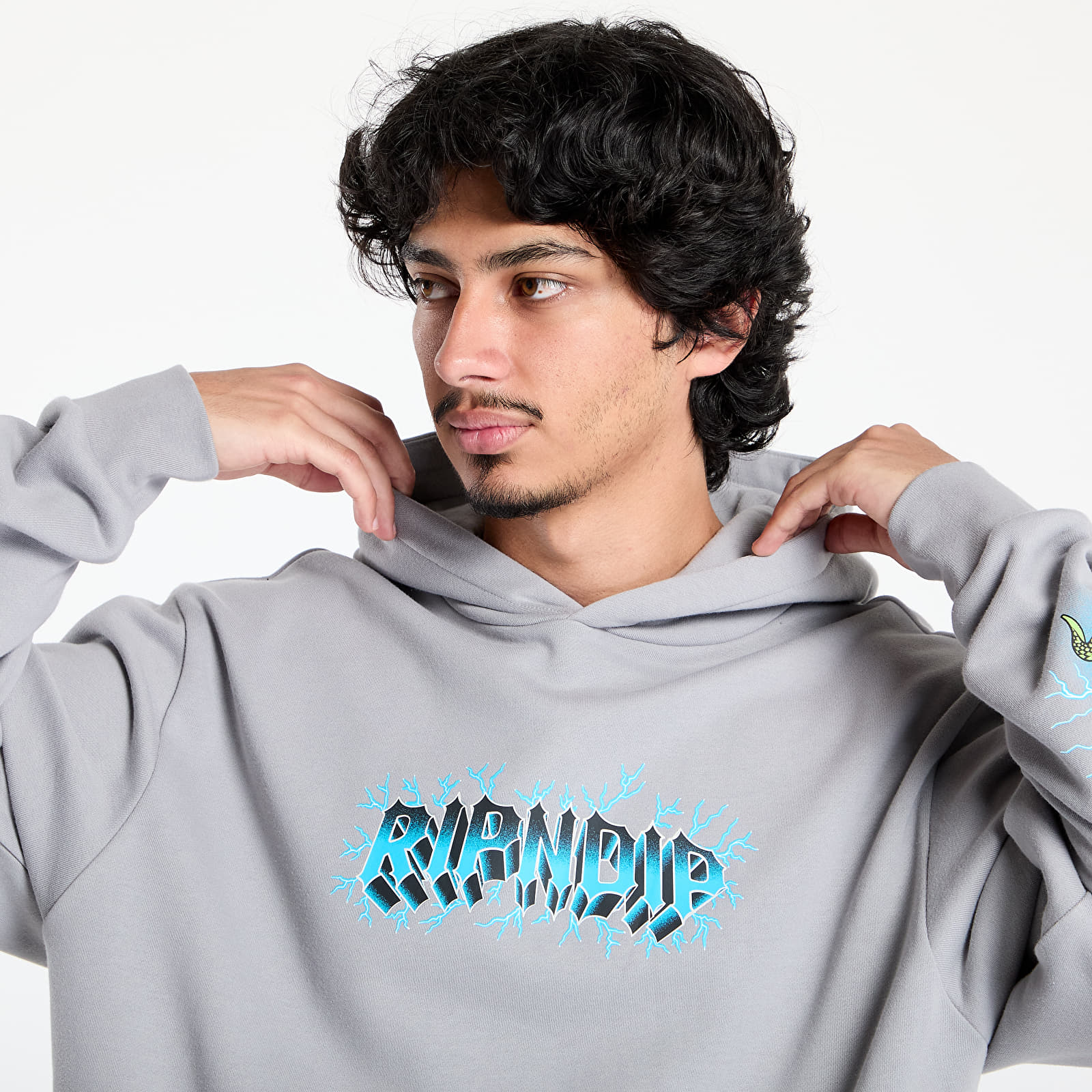 Muške majice RIPNDIP Skull And Bones Hoodie Charcoal