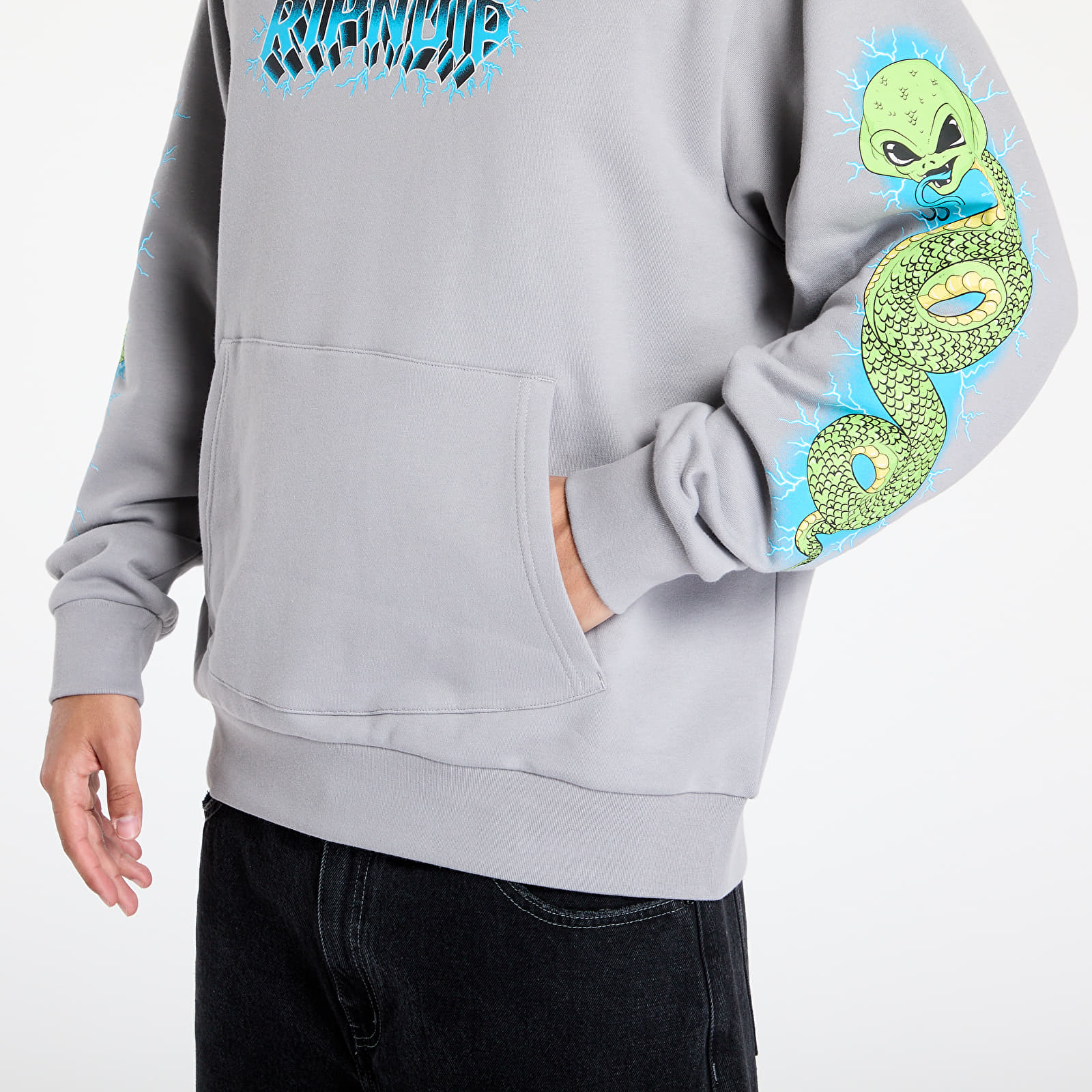 Muške majice RIPNDIP Skull And Bones Hoodie Charcoal