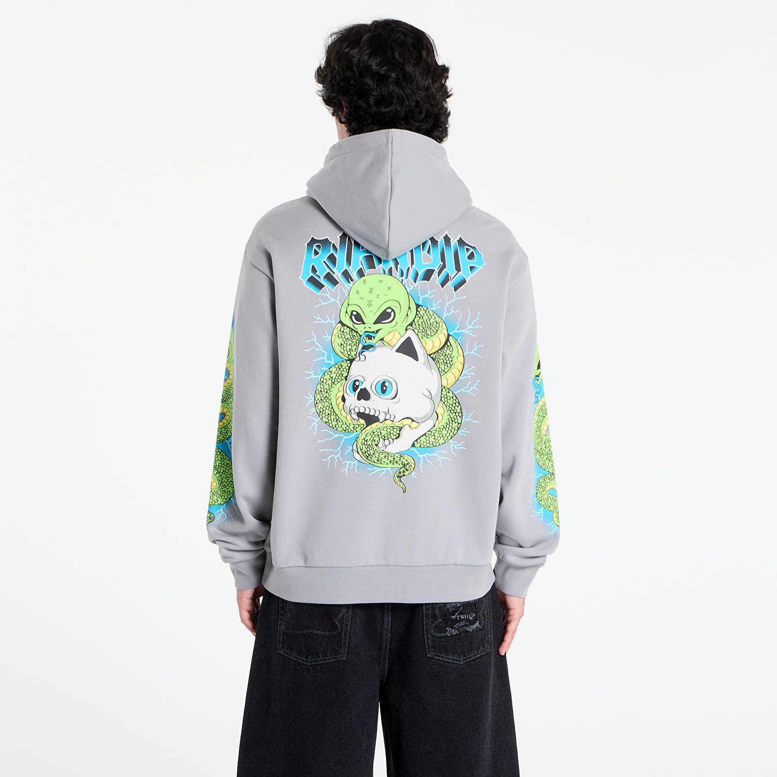 Muške majice RIPNDIP Skull And Bones Hoodie Charcoal