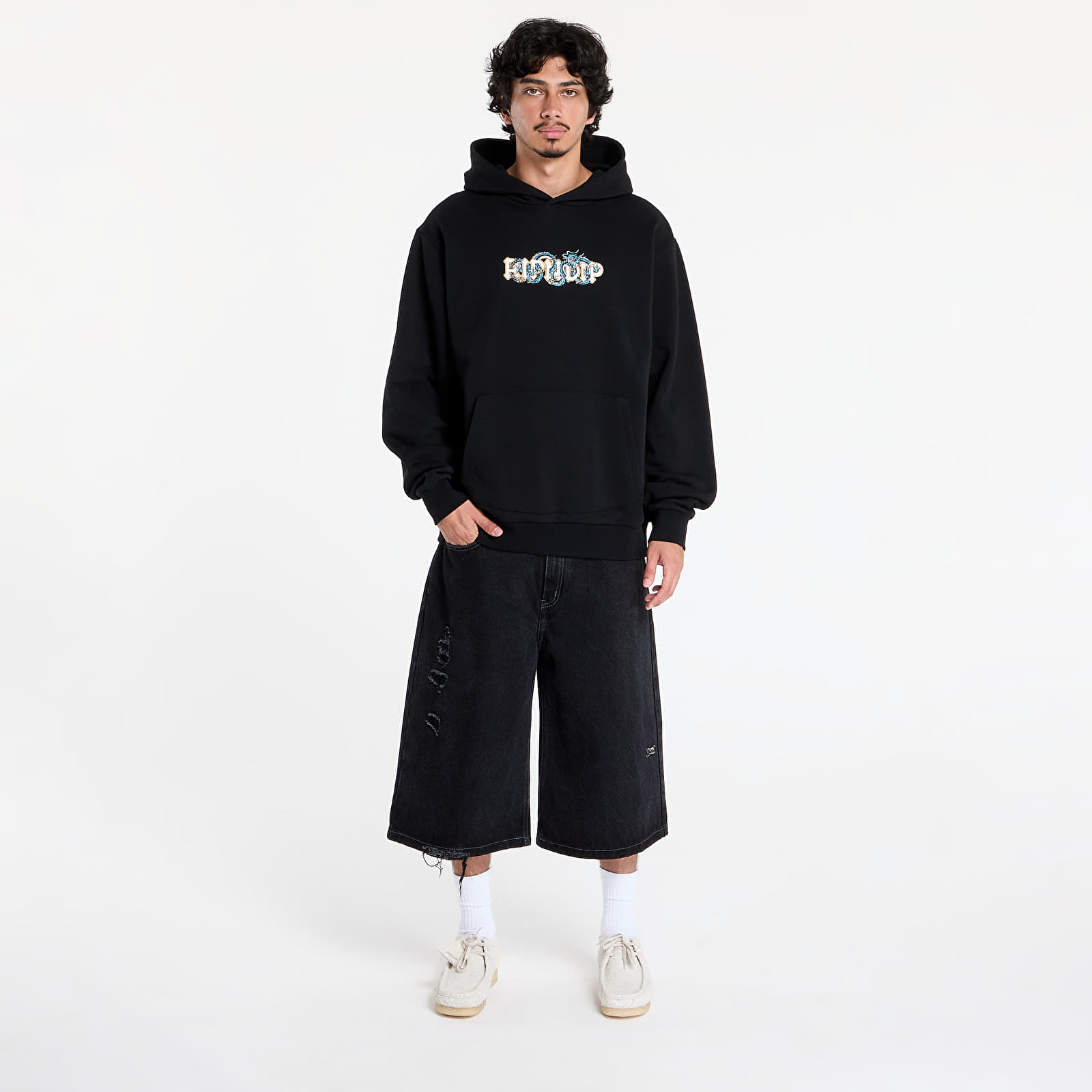 Muške majice RIPNDIP Shen Nerm Hoodie Black Vintage Wash