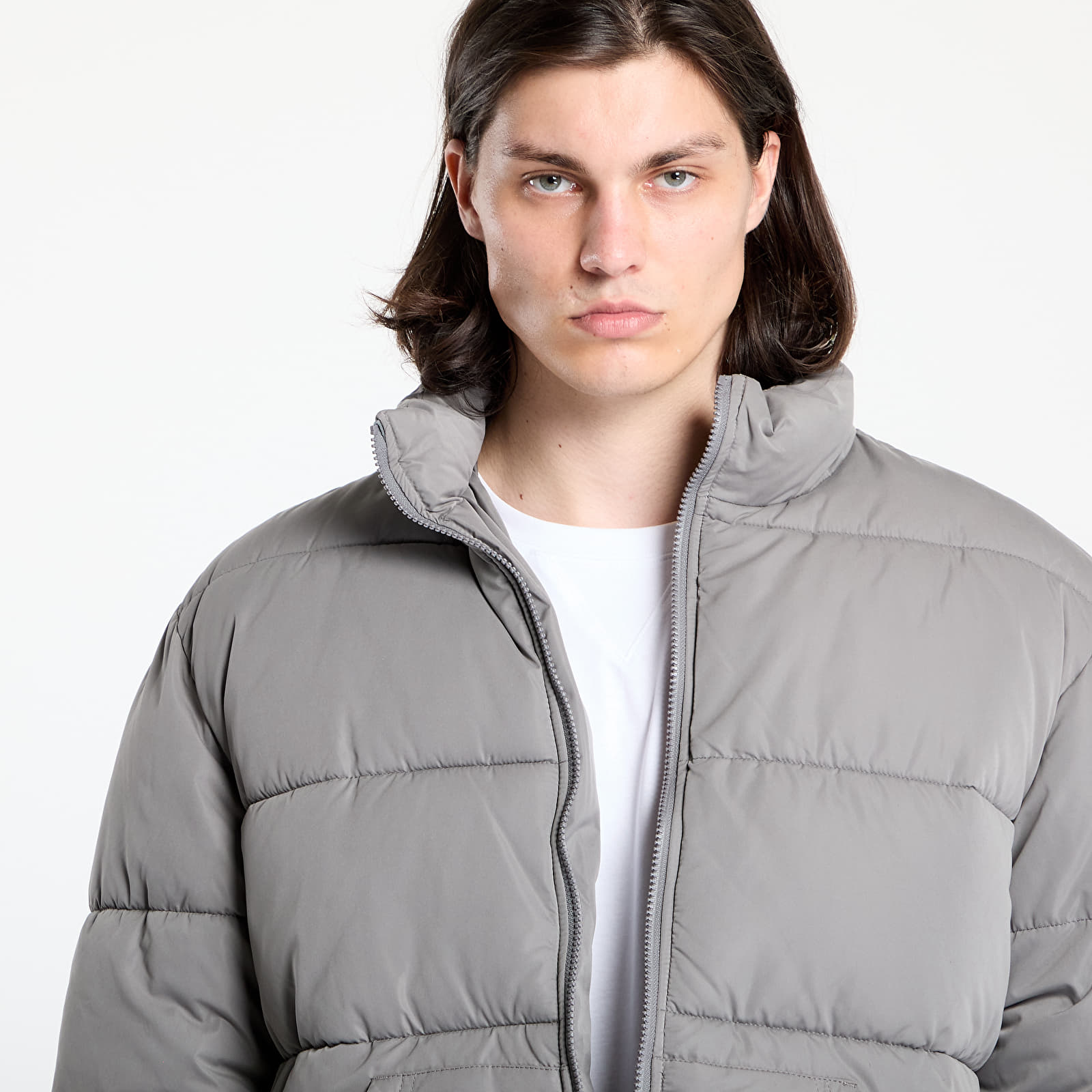 Jacken Urban Classics Cropped Puffer Jacket Grey