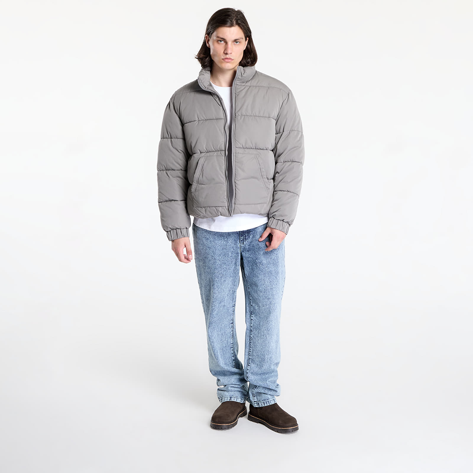 Jacken Urban Classics Cropped Puffer Jacket Grey