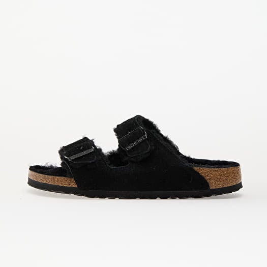 Birkenstock Arizona Shearling Suede Leather/ Fur Black