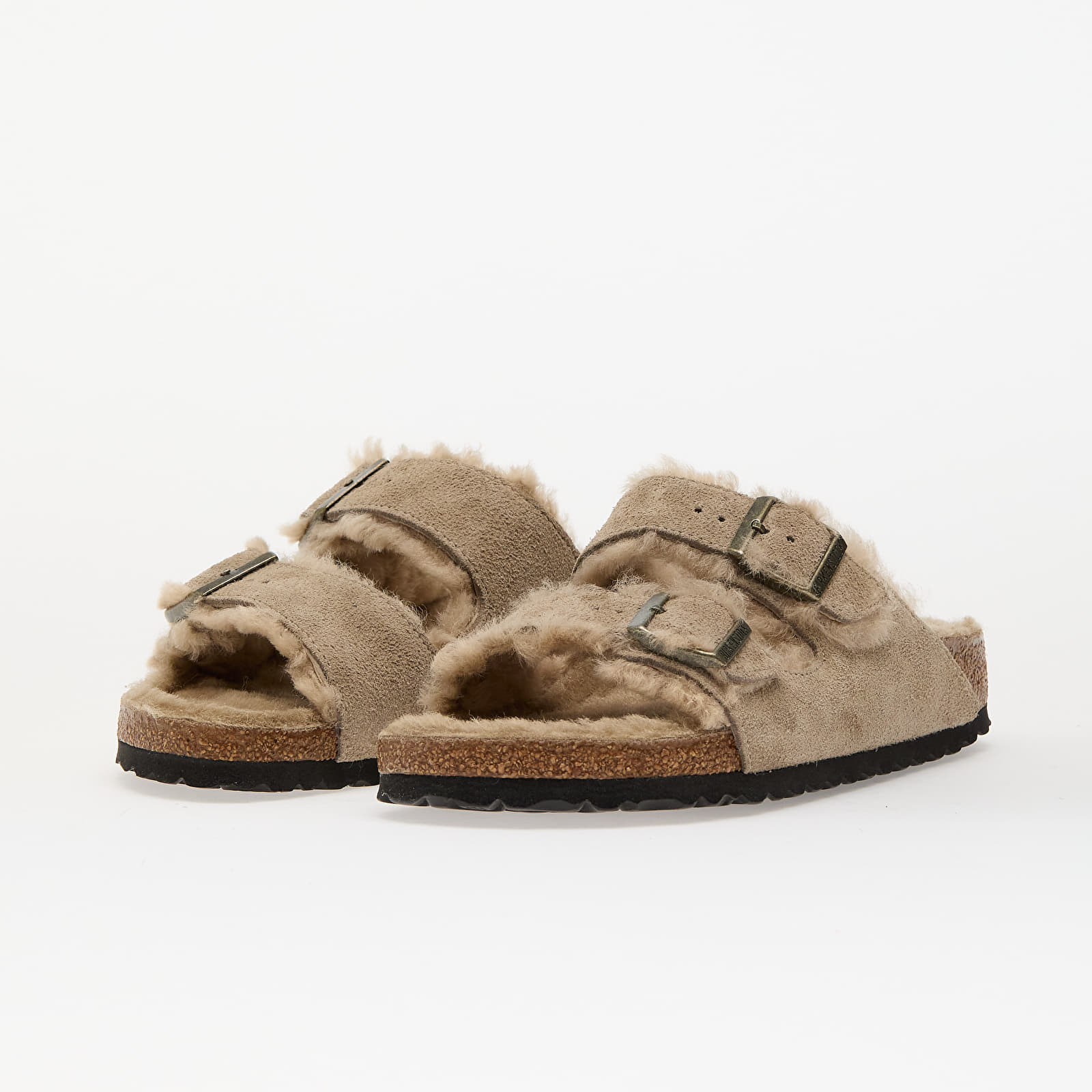 Sneakers und Schuhe für Frauen Birkenstock Arizona Shearling Suede Leather/ Fur Taupe