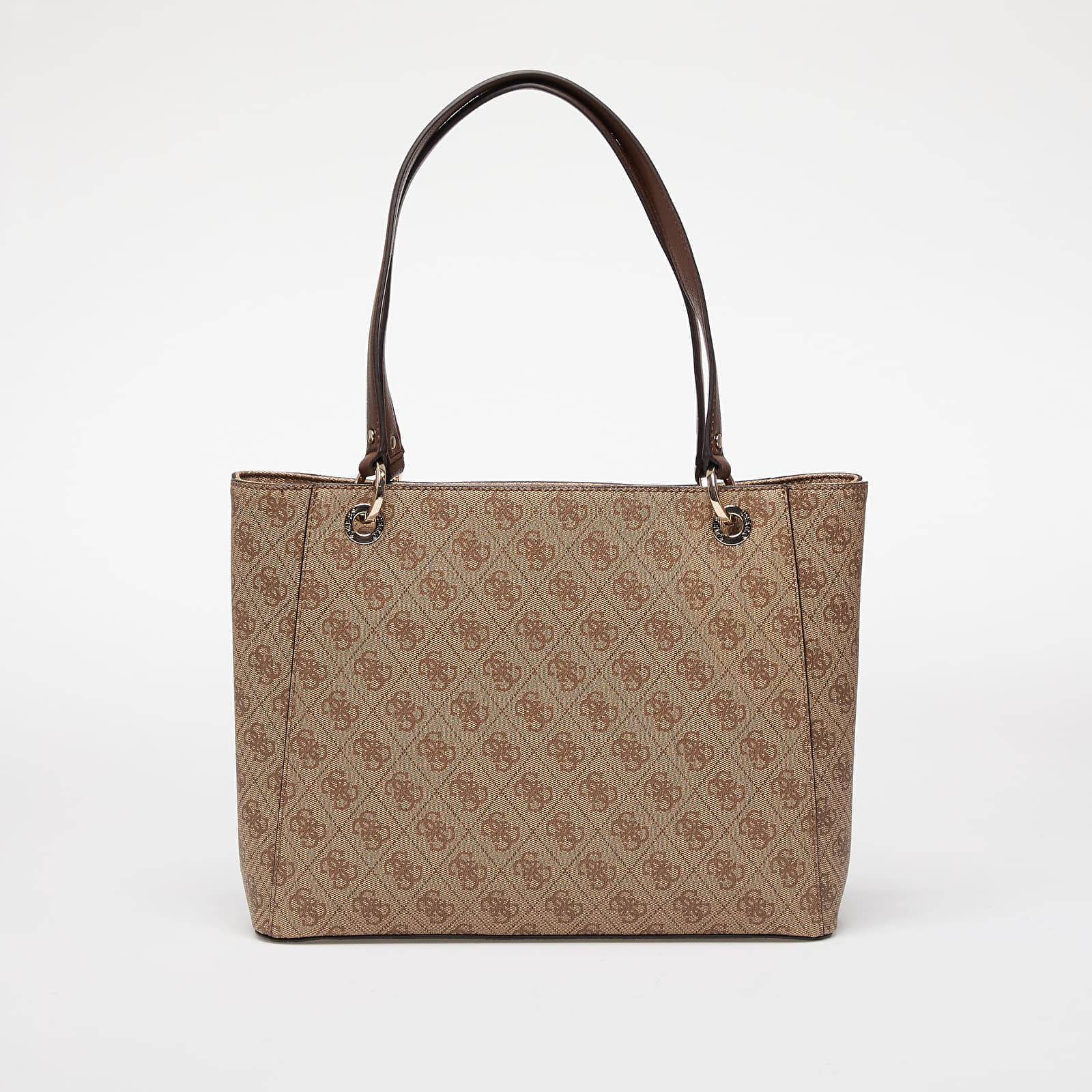 Τσάντα GUESS Noelle II Tote Latte Logo/Brown Universal