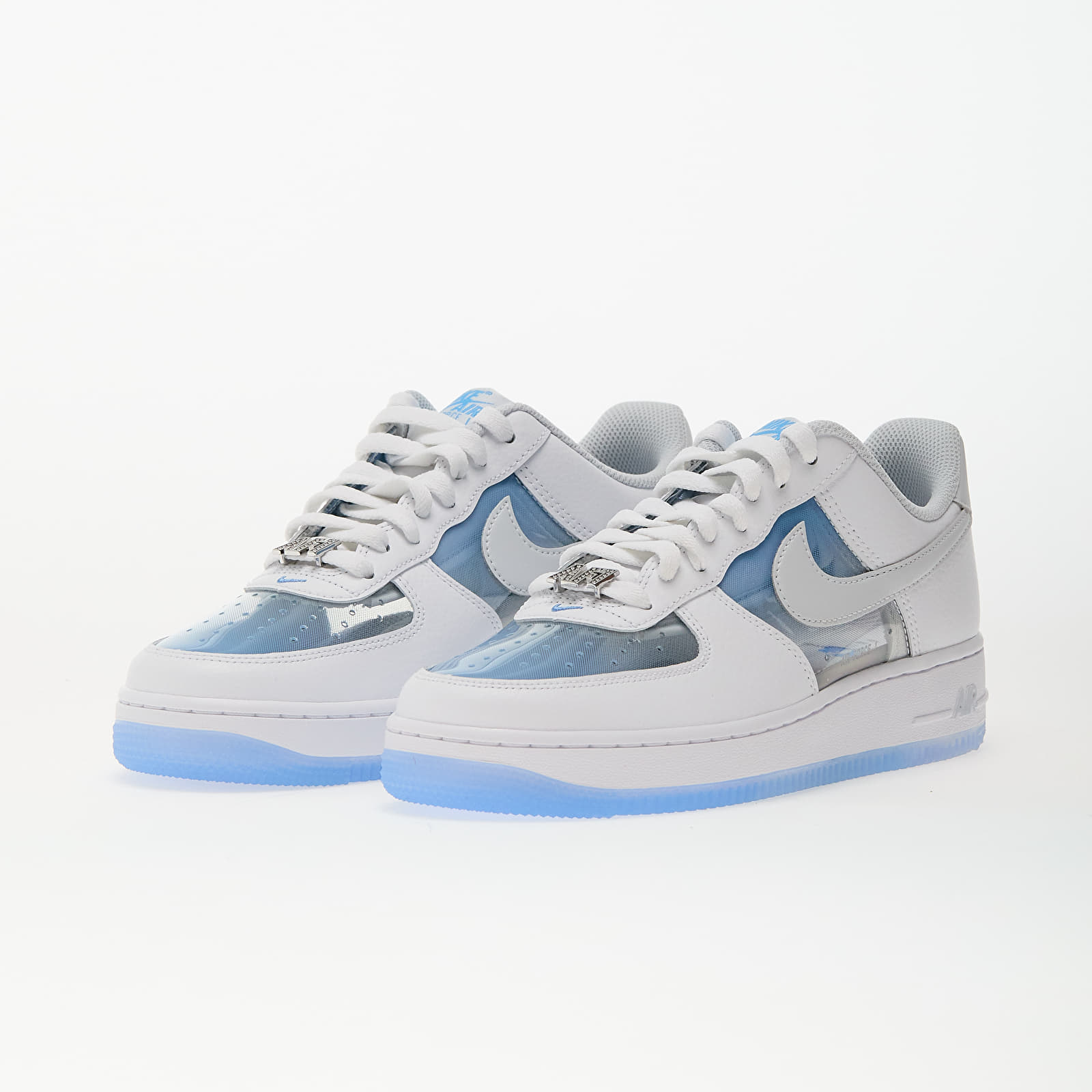 Men's sneakers and shoes Nike Air Force 1 Retro White/ Pure Platinum-University Blue