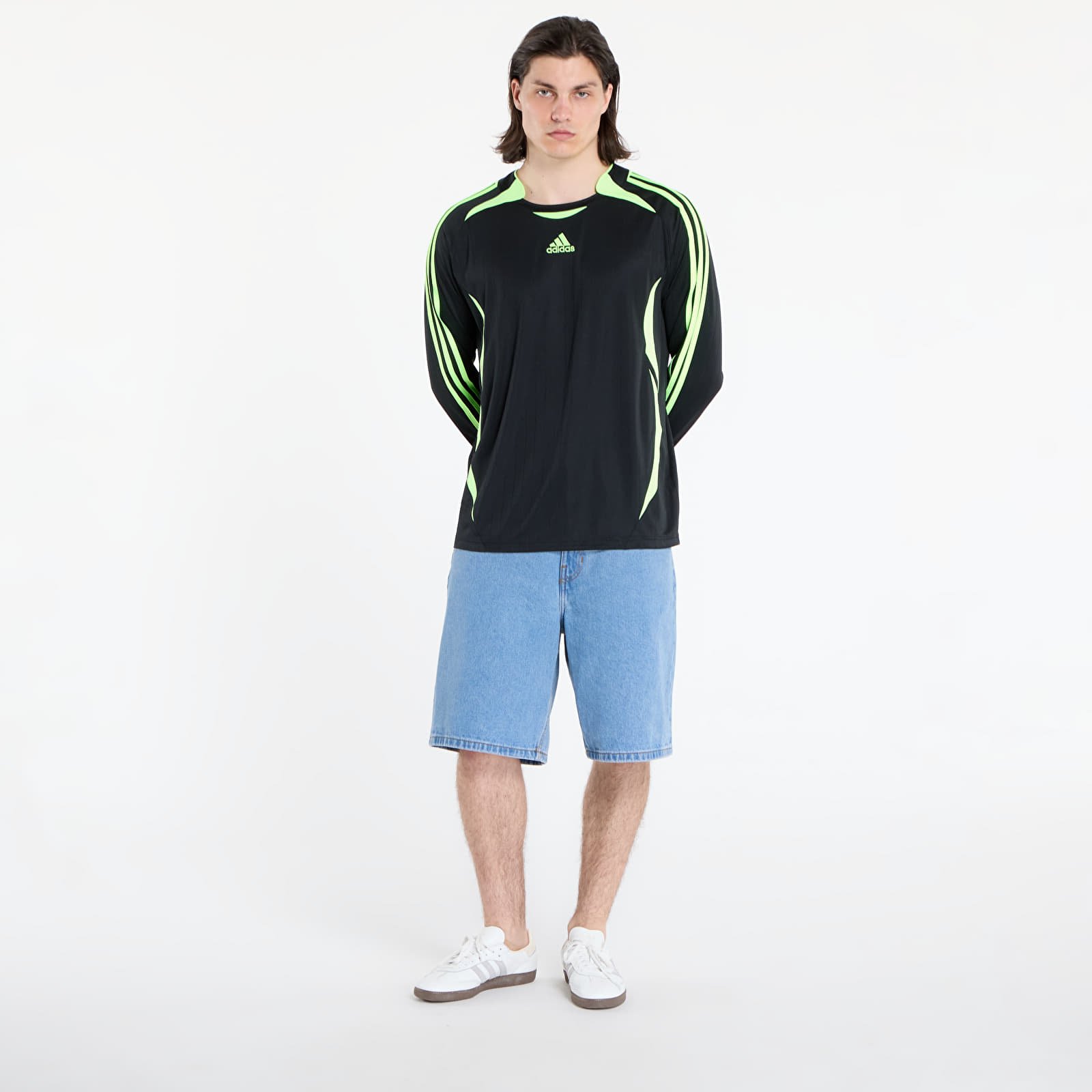 Moške majice adidas Teamgeist Relaxed Men's T-Shirt Black/ Signal Green