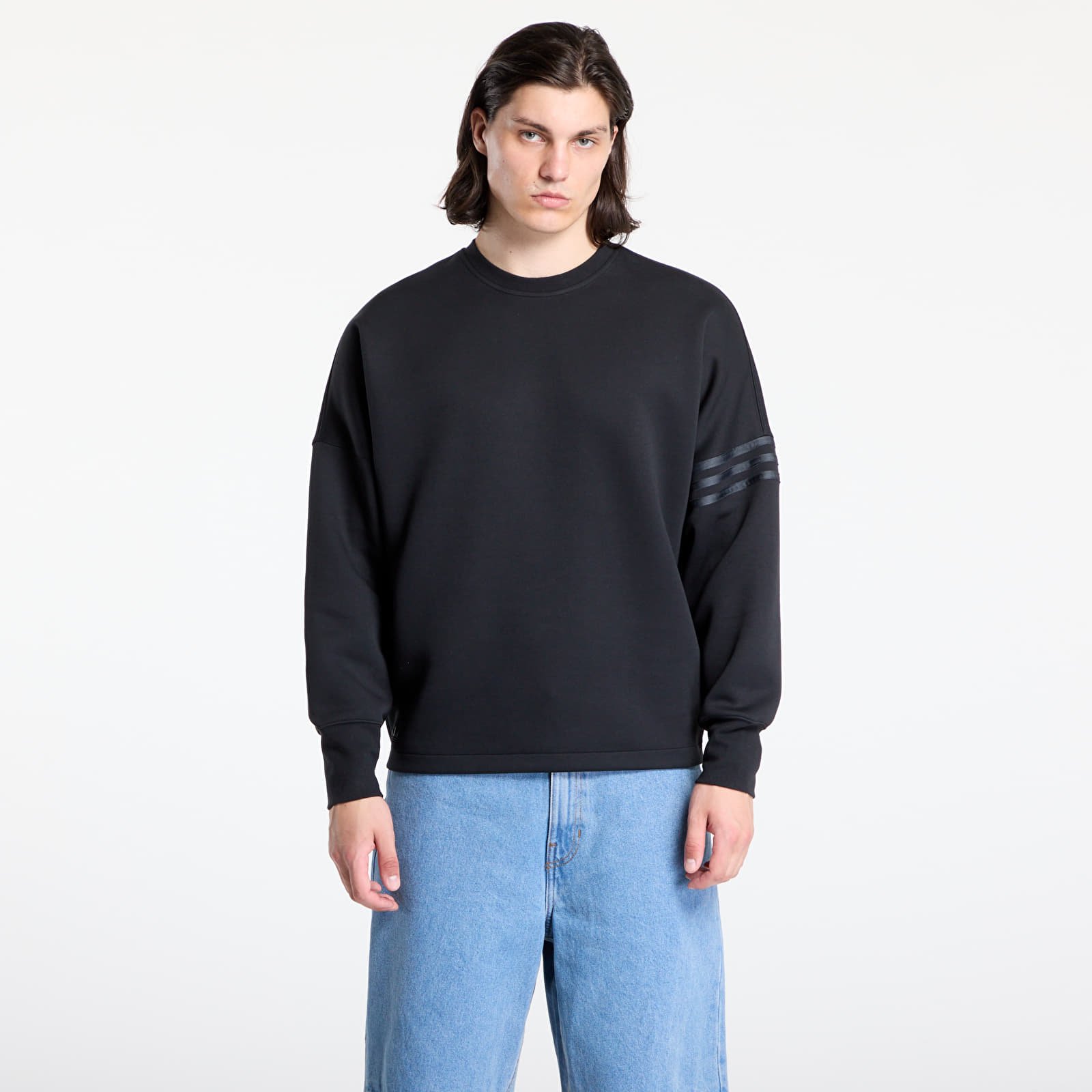 Sudaderas con capucha para hombre adidas Neuclassics Long Sleeve Oversized Crew Black