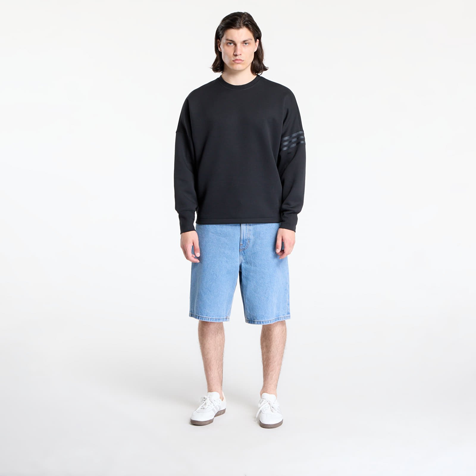 Sudaderas con capucha para hombre adidas Neuclassics Long Sleeve Oversized Crew Black