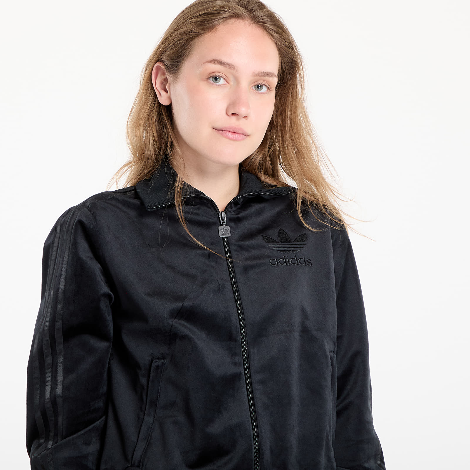 Женски потници adidas Adicolor Velour Track Top Black