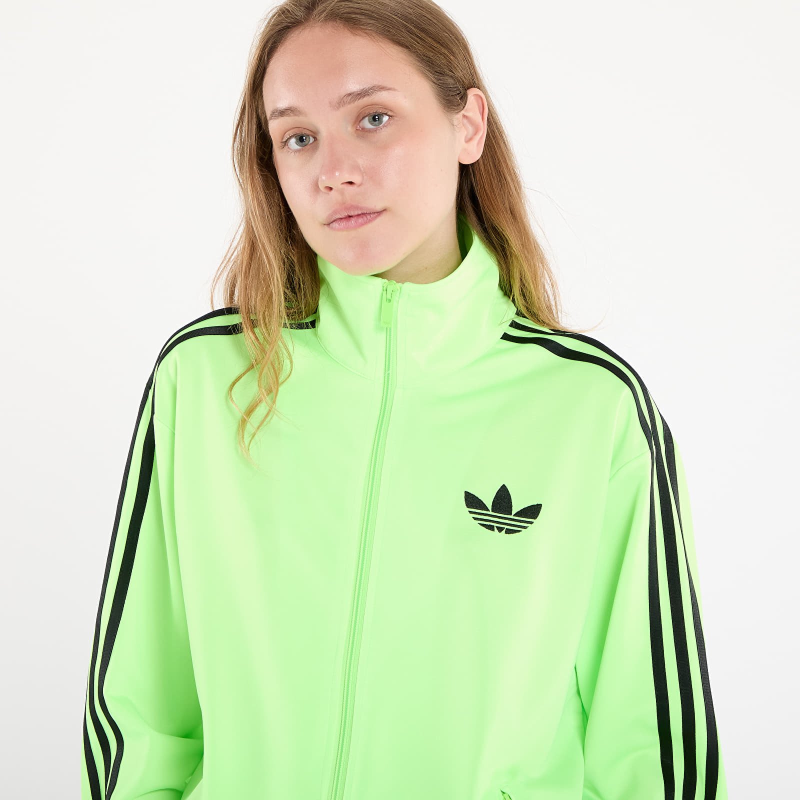 Sweatshirts für Frauen adidas Adicolor Classic Firebird Loose Track Top Signal Green/ Black