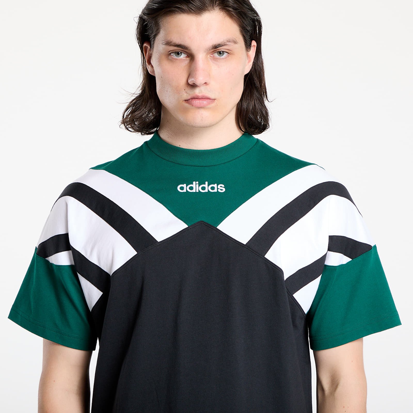 Koszulki męskie adidas Archive Cutline T-Shirt Black/ Collegiate Green