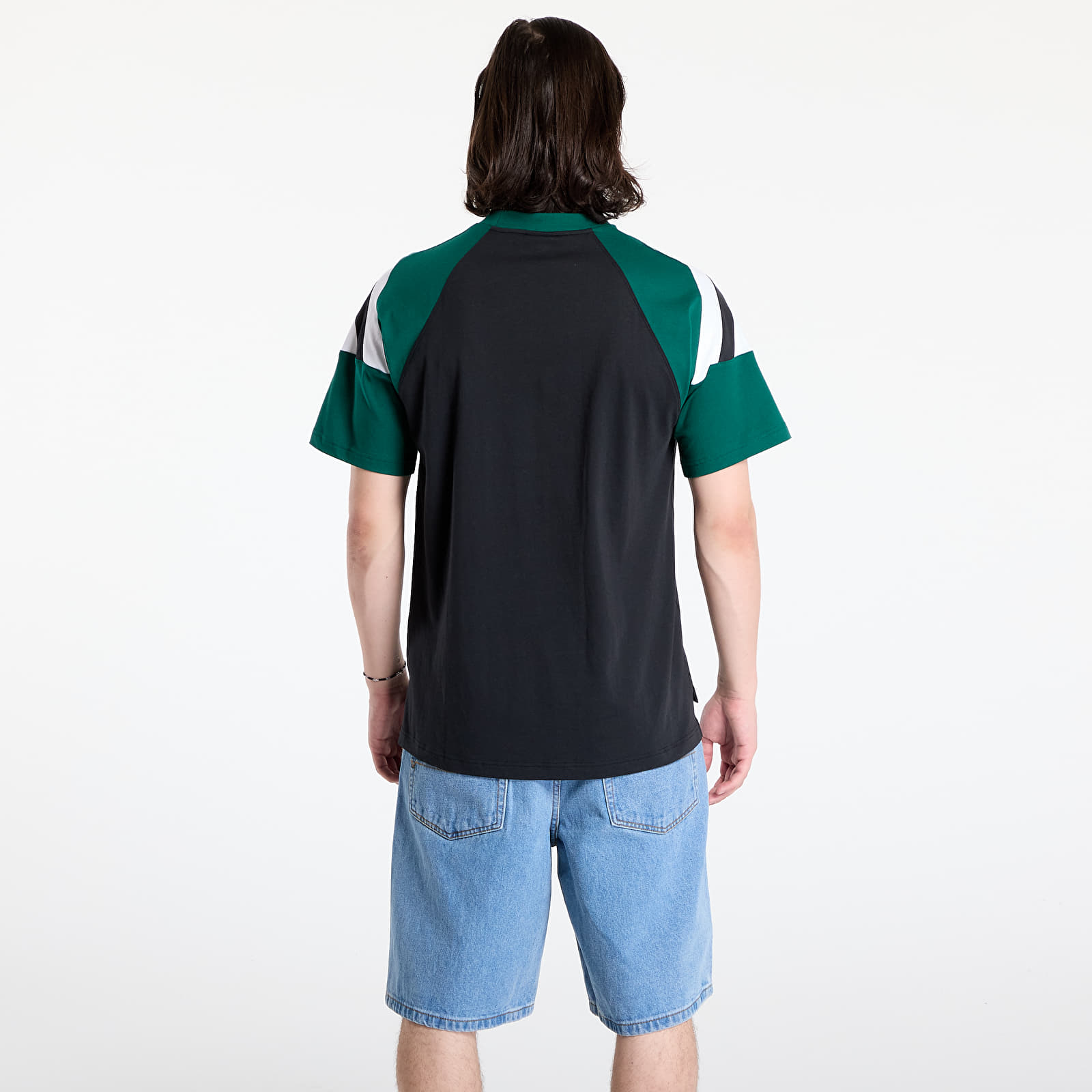 Koszulki męskie adidas Archive Cutline T-Shirt Black/ Collegiate Green