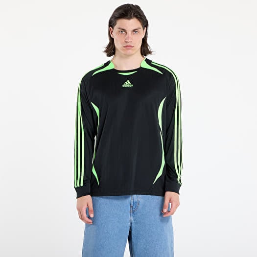 T-shirt adidas Teamgeist Adicolor Long Sleeve Loose T-Shirt Black / Signal Green