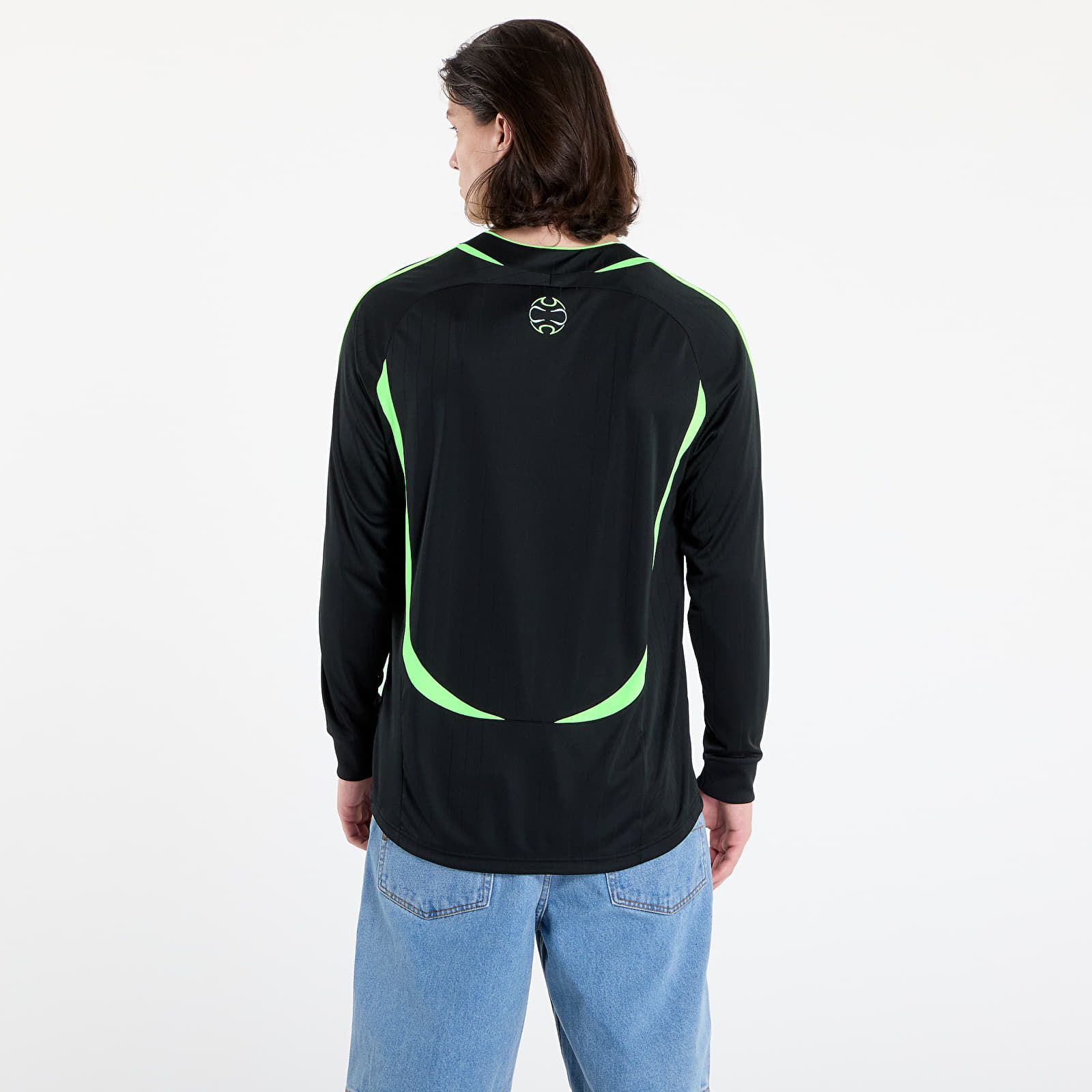 T-shirts adidas Teamgeist Adicolor Long Sleeve Loose T-Shirt Black / Signal Green