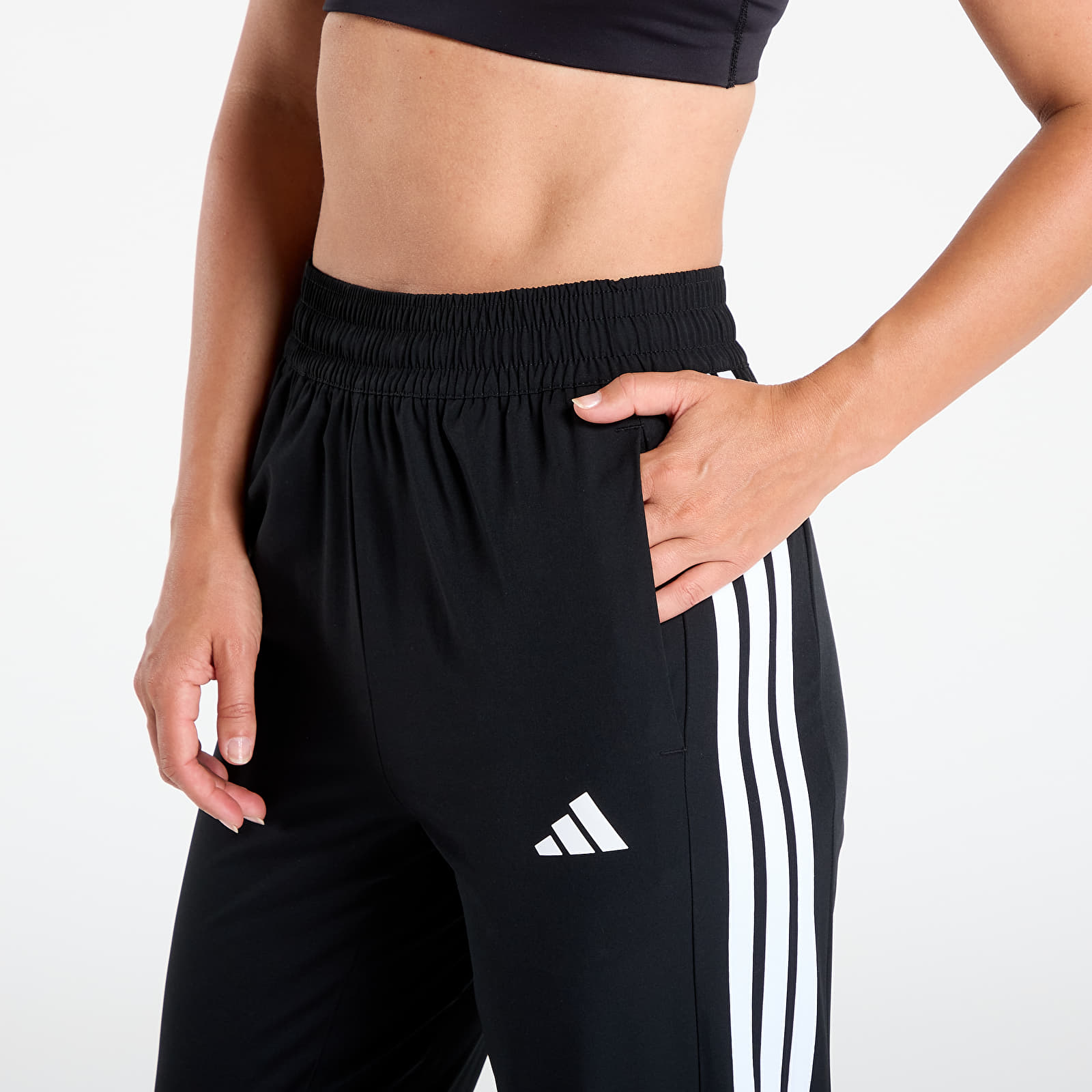 Hosen adidas Train Essentials 3-Stripes Woven Joggers Black/ White