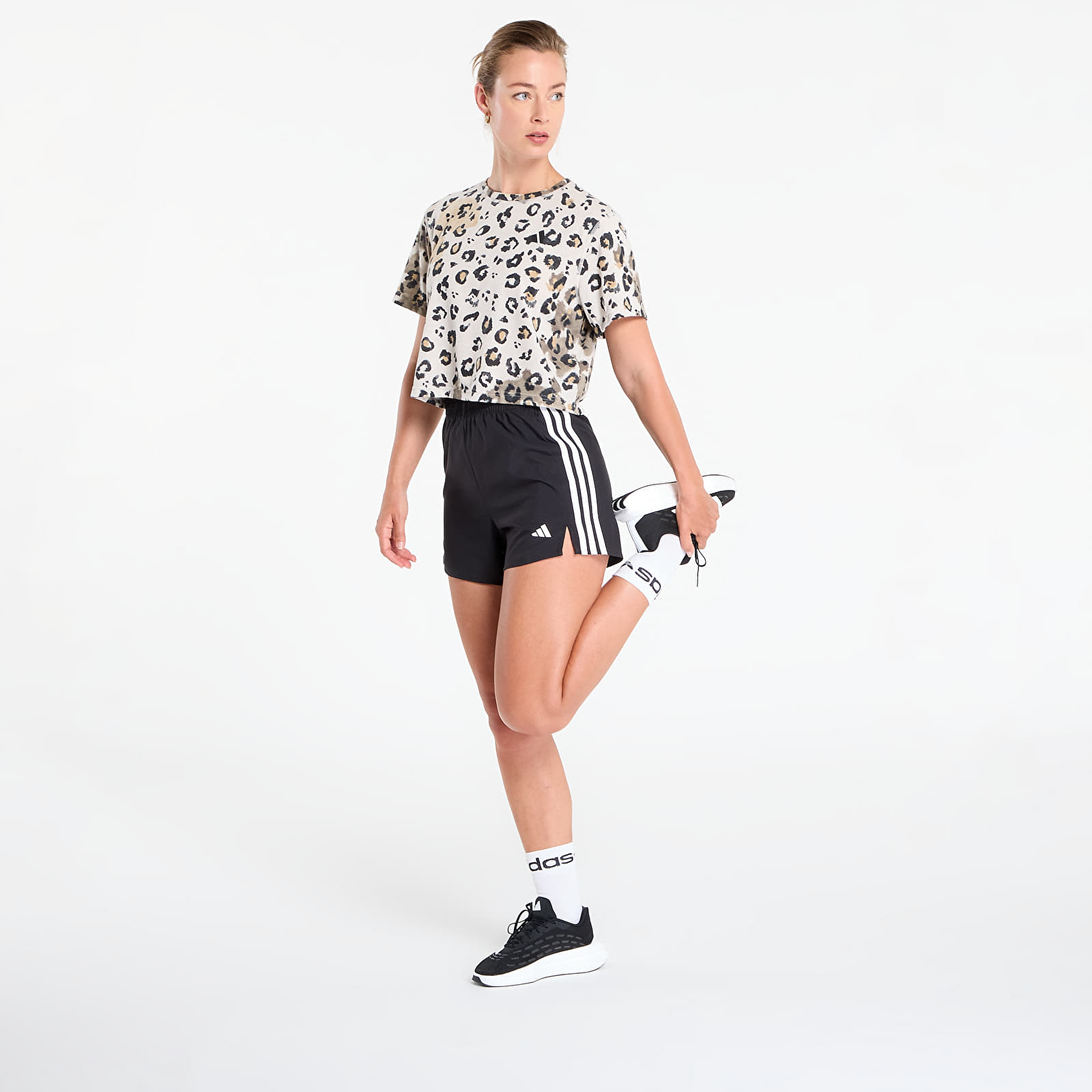 Shorts adidas 3-Stripes High Waisted Shorts Black/ White