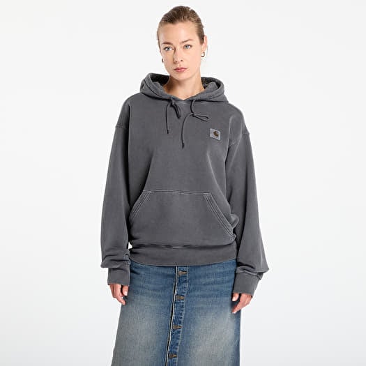 Džemperis Carhartt WIP Hooded Nelson Sweat UNISEX Graphite Garment Dyed