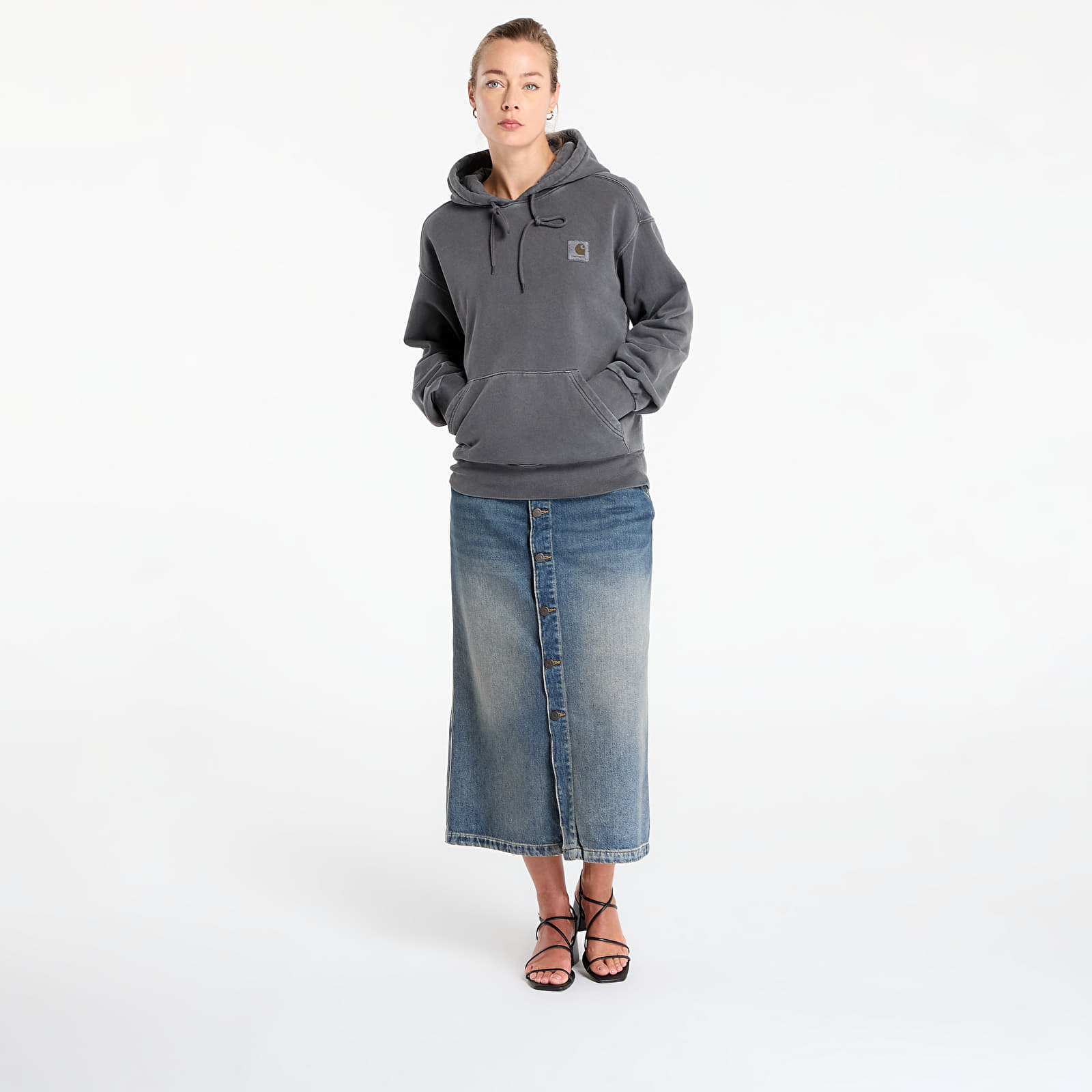 Hoodies and sweatshirts  Carhartt WIP Hooded Nelson Sweat UNISEX Graphite Garment Dyed