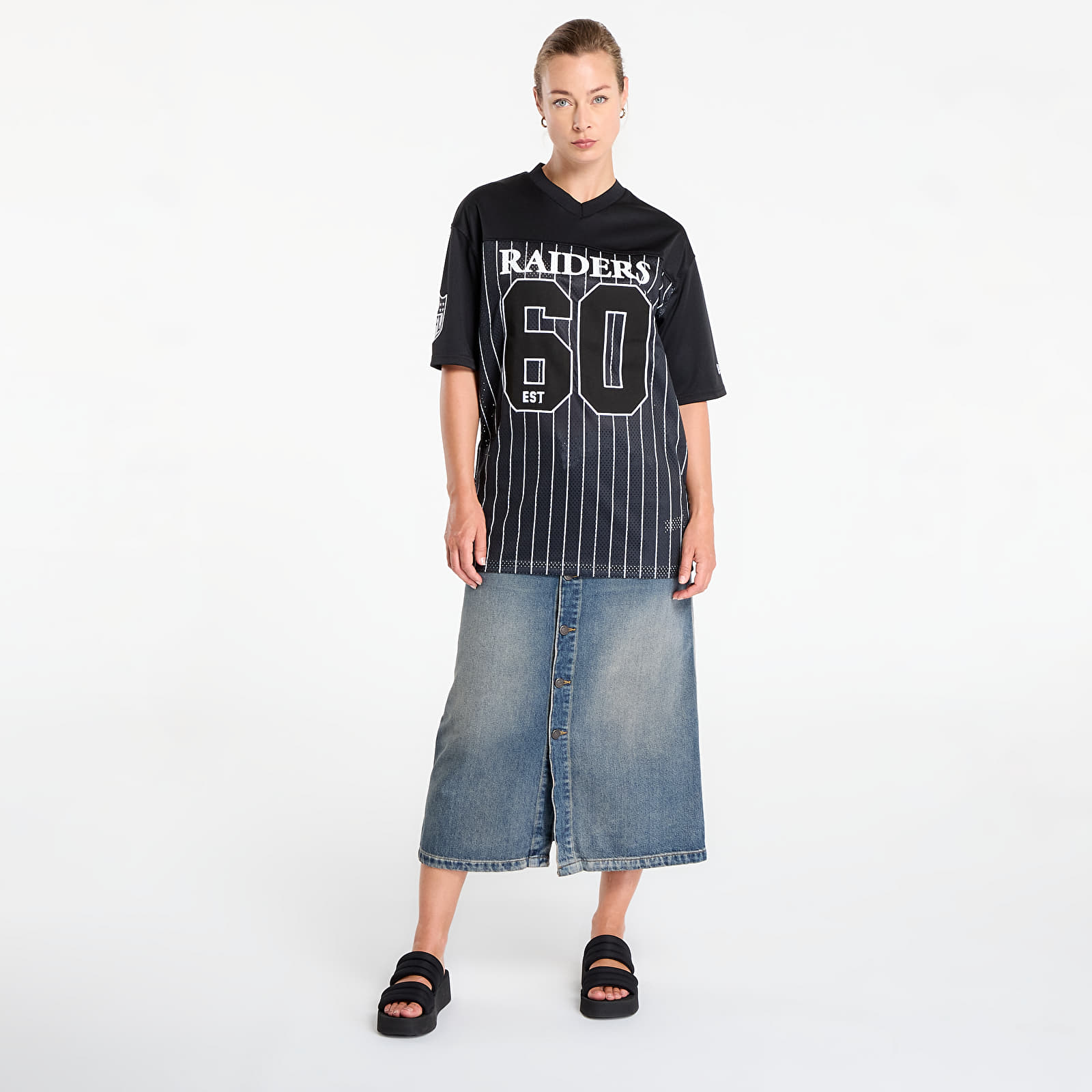 Dresy New Era Las Vegas Raiders NFL Pinstripe Jersey UNISEX Black