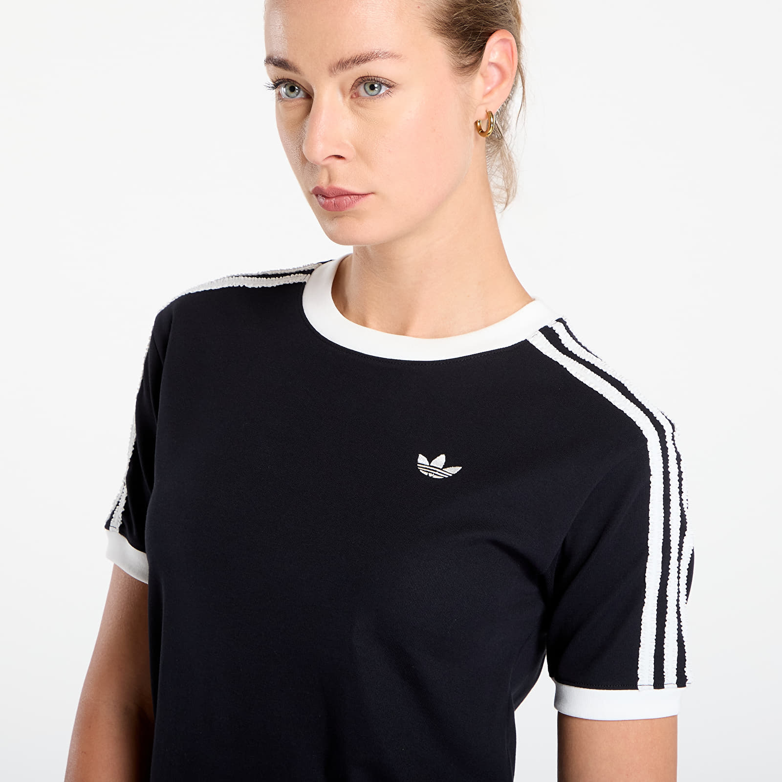 Dámská trička adidas Originals Ruffle 3-Stripes T-Shirt Black