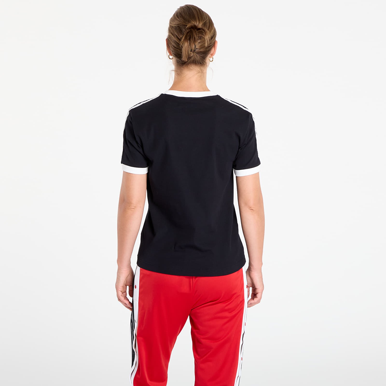 Dámská trička adidas Originals Ruffle 3-Stripes T-Shirt Black