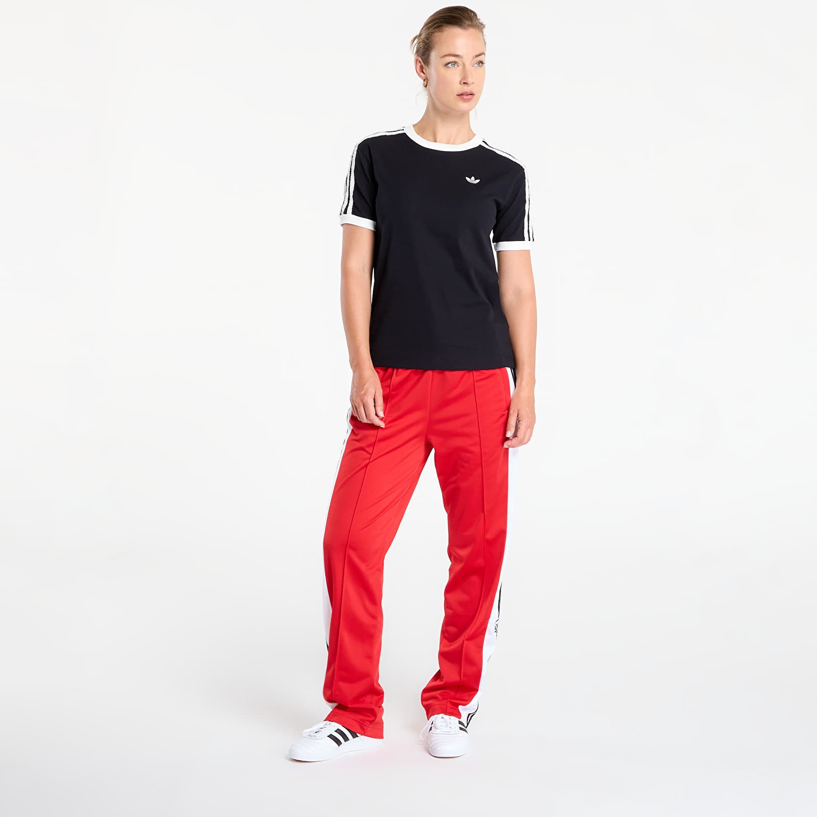 Dámská trička adidas Originals Ruffle 3-Stripes T-Shirt Black
