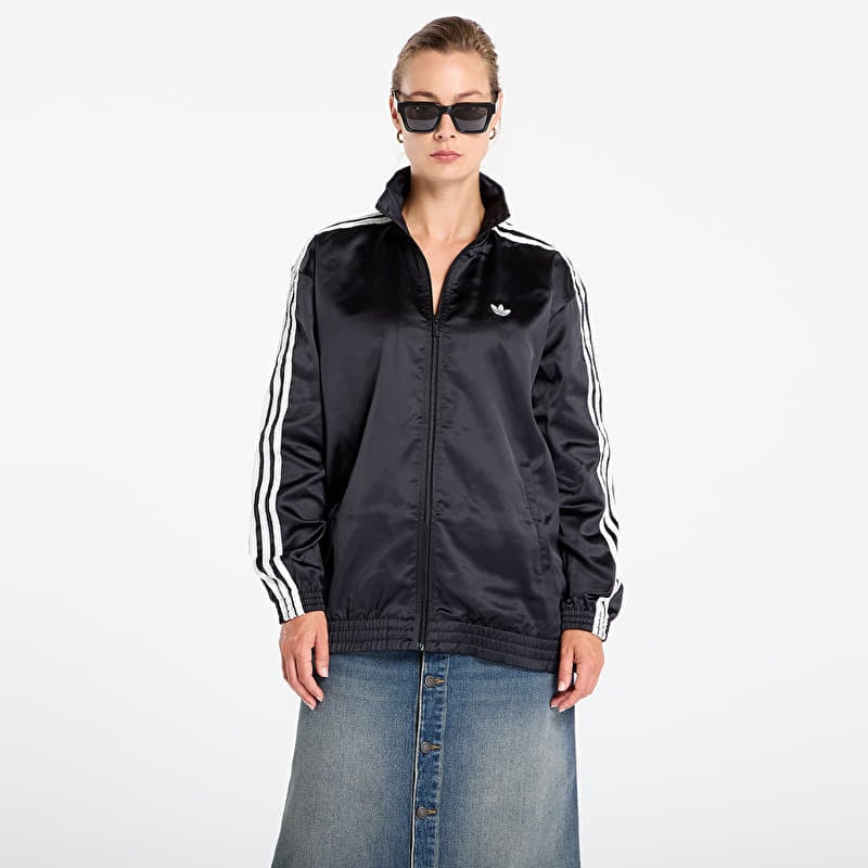 Veste adidas Originals Satin Firebird Track Top Ruffle 3-Stripes Black