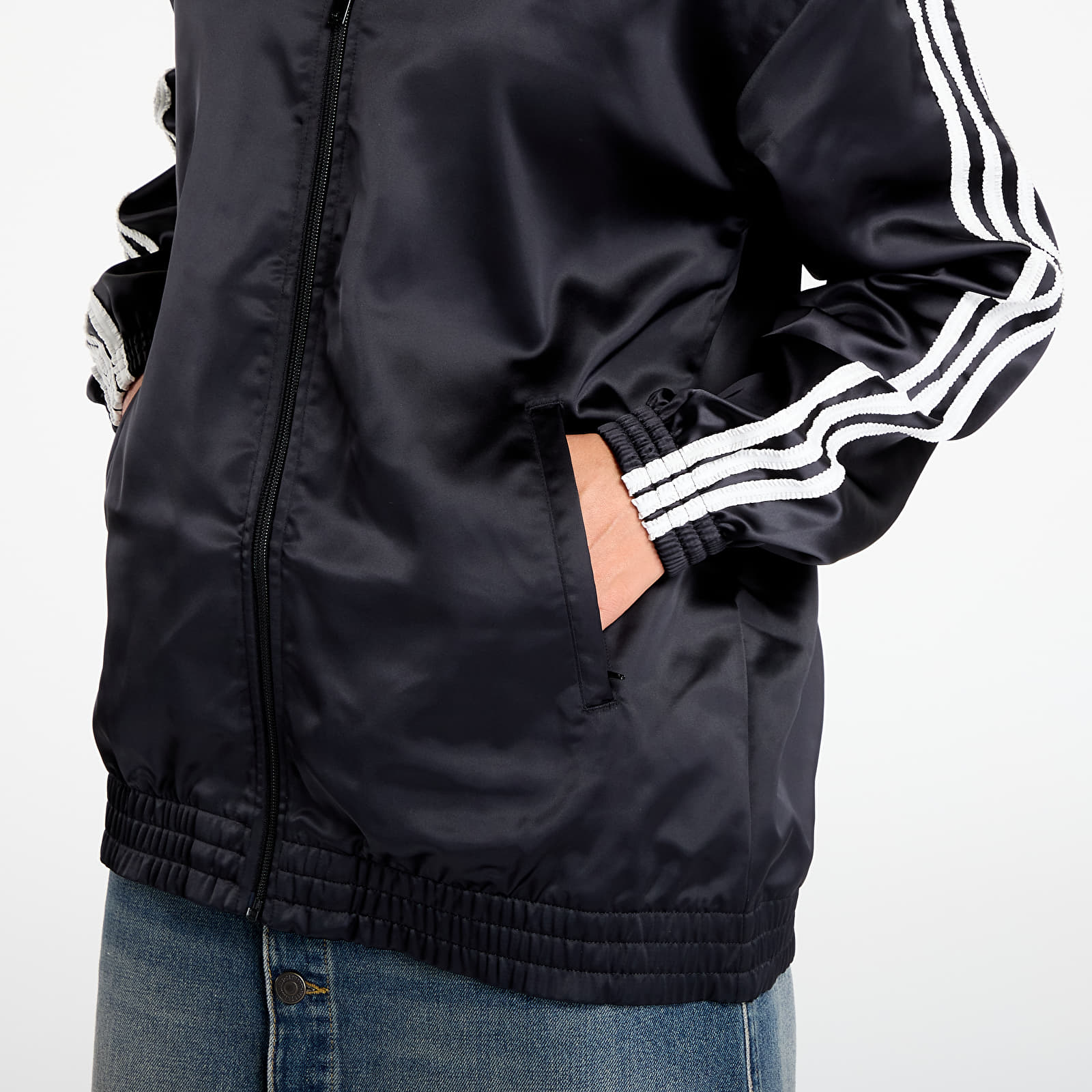Ženske jakne adidas Originals Satin Firebird Track Top Ruffle 3-Stripes Black