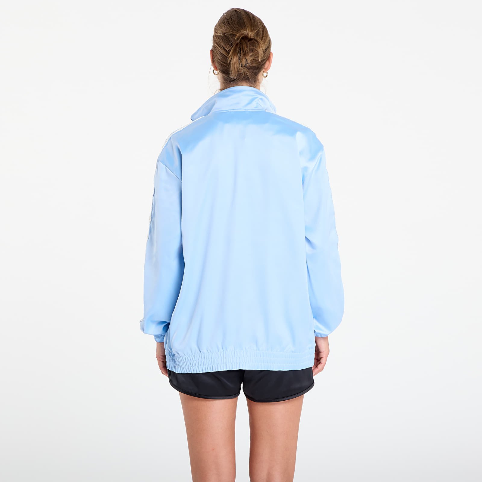 Dámské bundy adidas Originals Satin Firebird Track Top Ruffle 3-Stripes Clear Sky