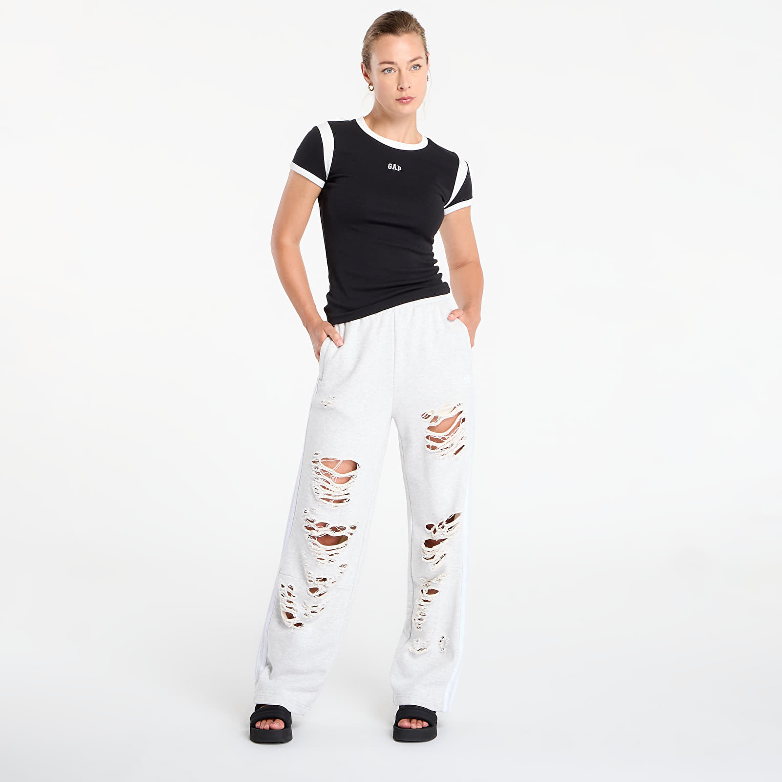 Dámske tepláky adidas Originals Distressed Jogger Light Grey Heather