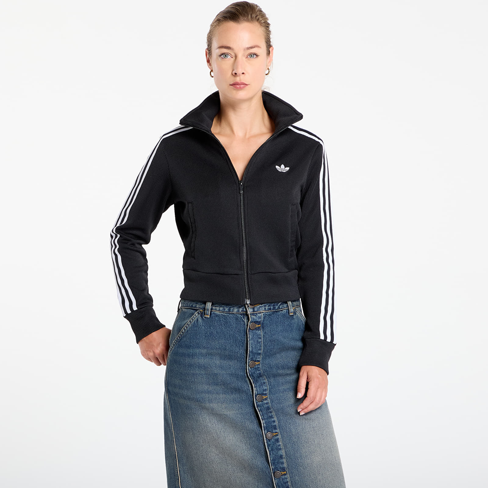 Jacheta adidas Firebird Adicolor Knit Track Top Black/ White M