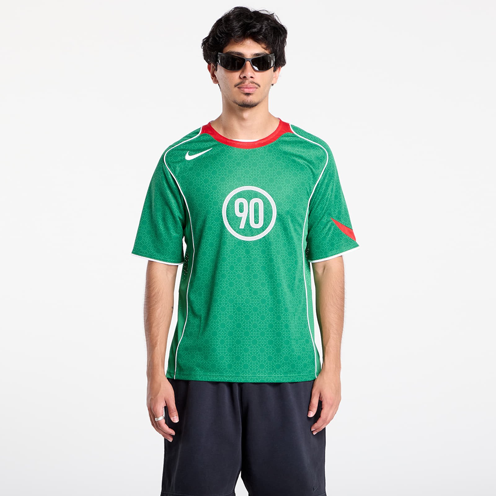 Trikots für Männer Nike Total 90 Men's Dri-FIT Soccer Jersey Classic Green/ Sport Red/ White/ White