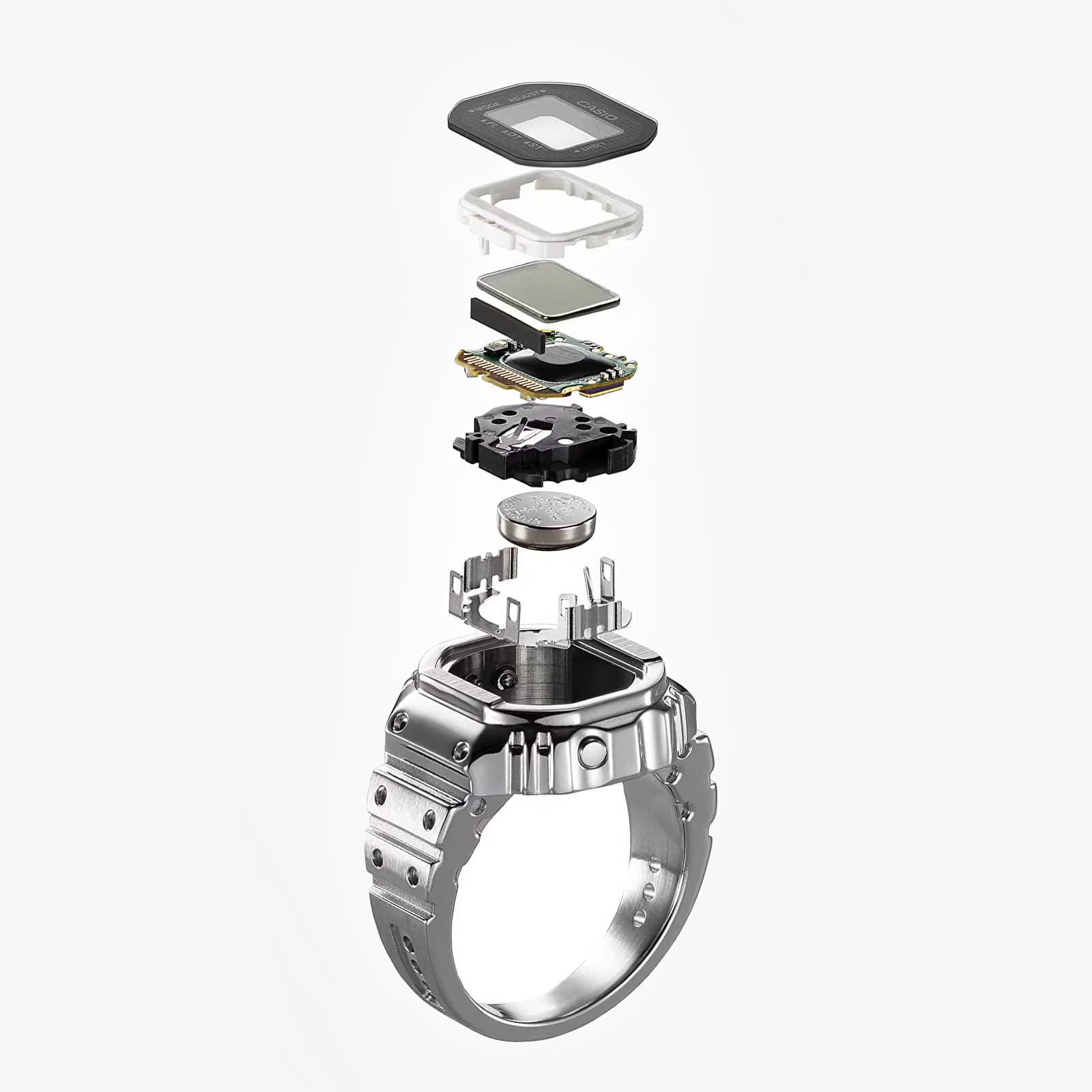 Klockor för män Casio 50th Anniversary Ring Watch CRW-001-1ER Silver
