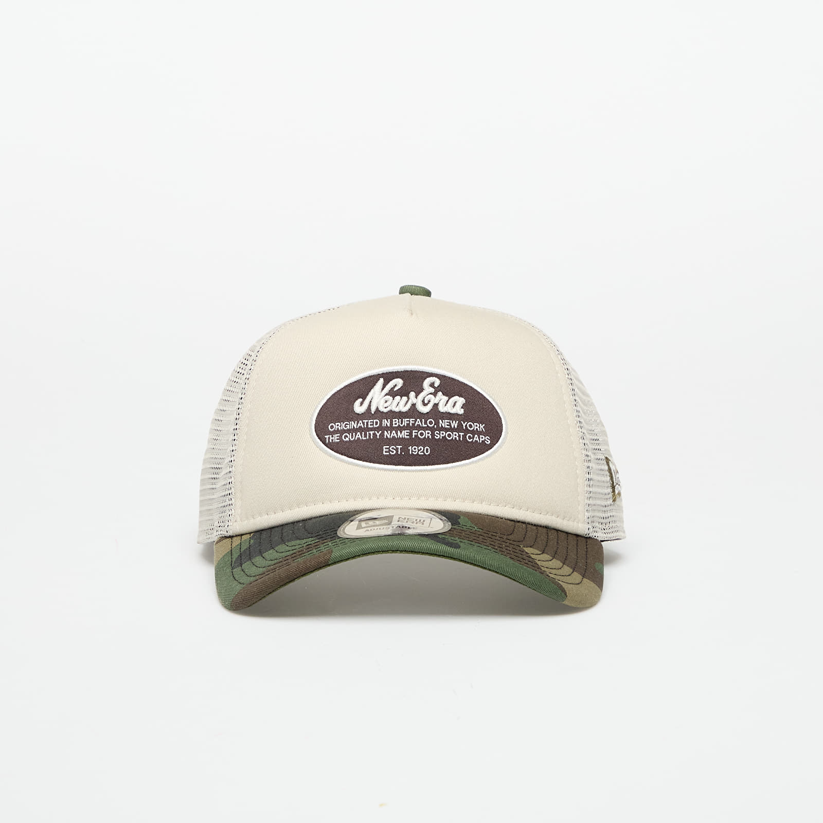 Férfi sapkák New Era 9FORTY Trucker Oval Patch Cap Stone/ Wdc