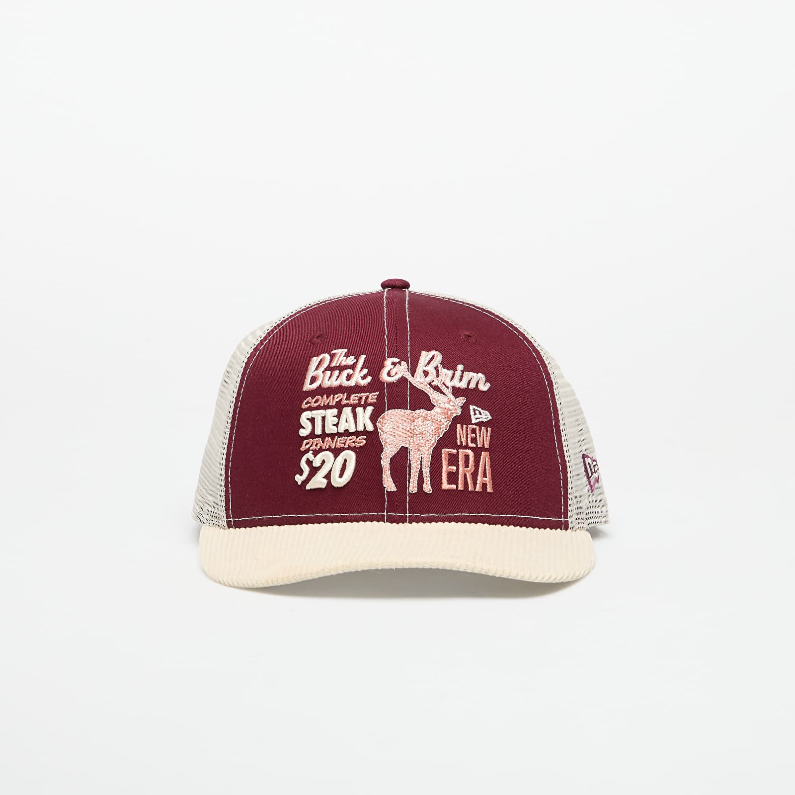 Șepci pentru bărbați New Era 9FIFTY Trucker Cord Cap Frosted Burgundy/ Stn