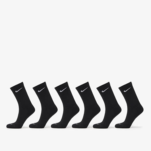 Nike Everyday Plus Cushioned Training Crew Socks (6 Pairs) Black/ White