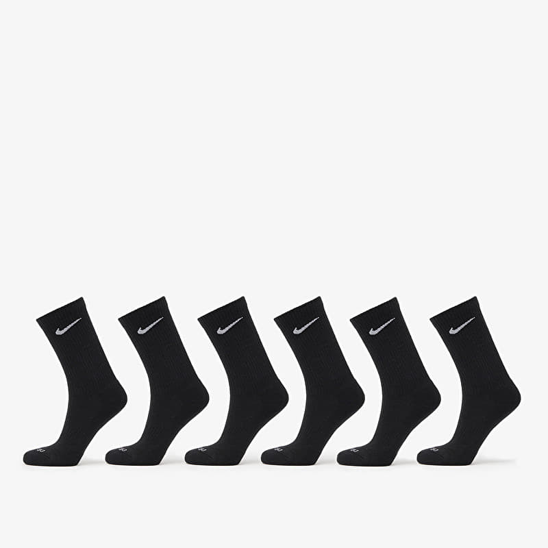 Nike Everyday Plus Cushioned Training Crew Socks (6 Pairs) Black/ White