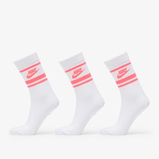 Nike Sportswear Dri-FIT Everyday Essential Crew Socks 3-Pack White/ Hot Punch/ Hot Punch