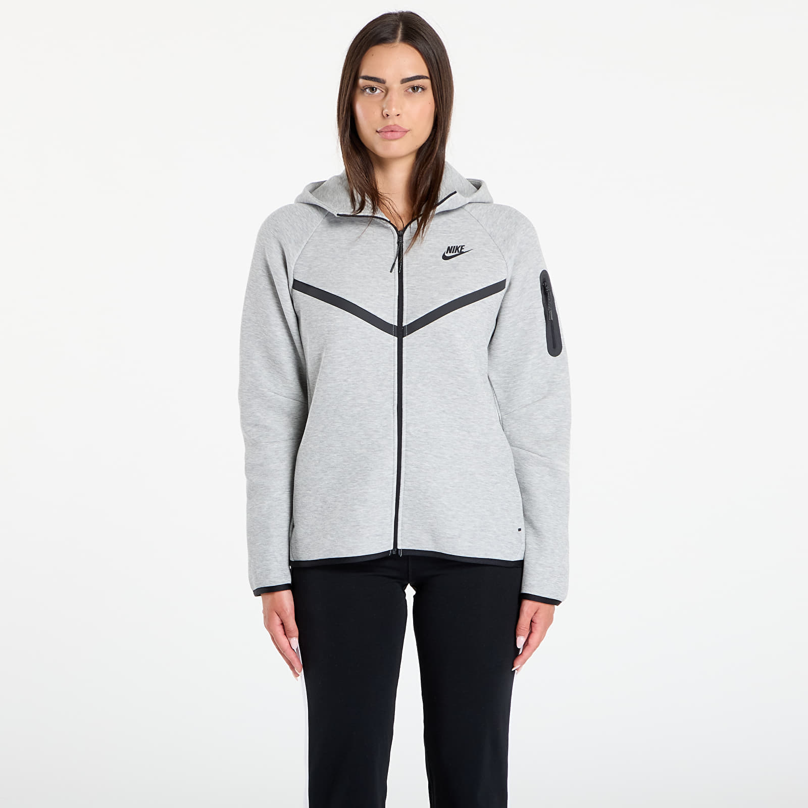 Női pulóverek és pulóverek Nike Sportswear Tech Fleece Windrunner Women's Full-Zip Hoodie Dk Grey Heather/ Black