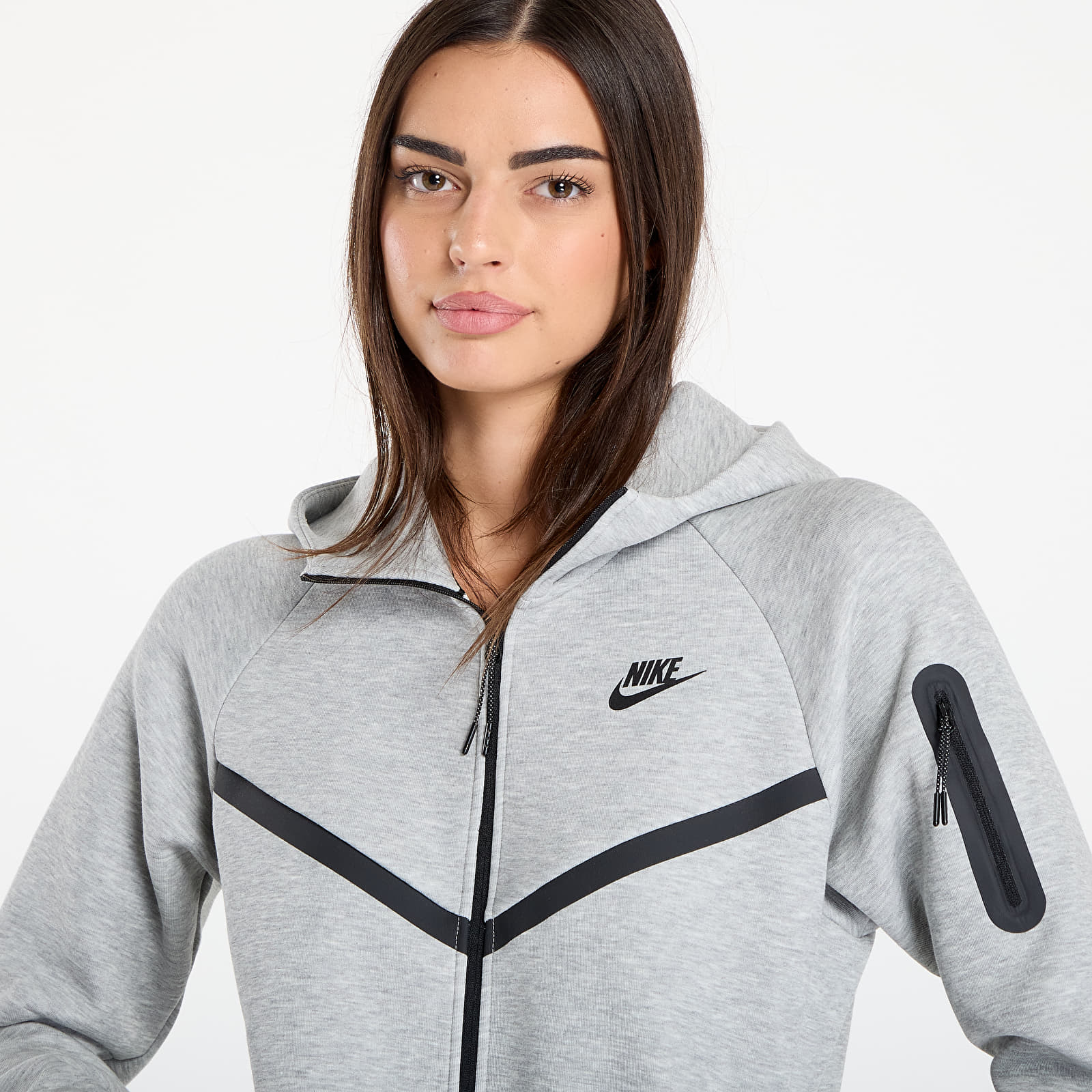 Női pulóverek és pulóverek Nike Sportswear Tech Fleece Windrunner Women's Full-Zip Hoodie Dk Grey Heather/ Black