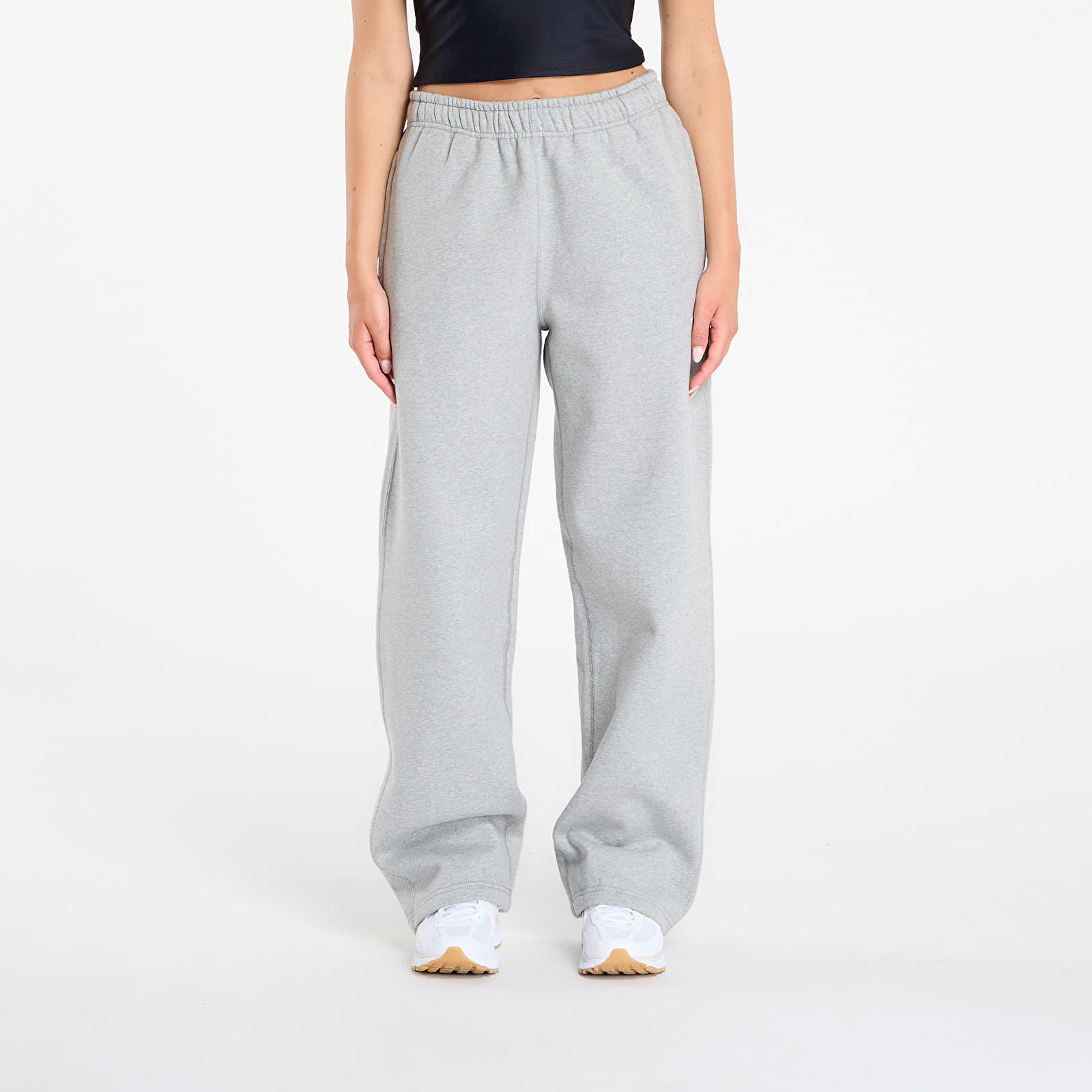 Jogginghosen Nike Solo Swoosh Men's Fleece Open-Hem Pants Dk Grey Heather/ Lt Smoke Grey/ White