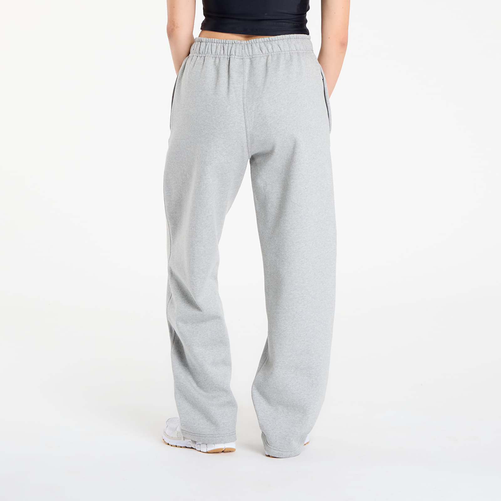 Jogginghosen Nike Solo Swoosh Men's Fleece Open-Hem Pants Dk Grey Heather/ Lt Smoke Grey/ White