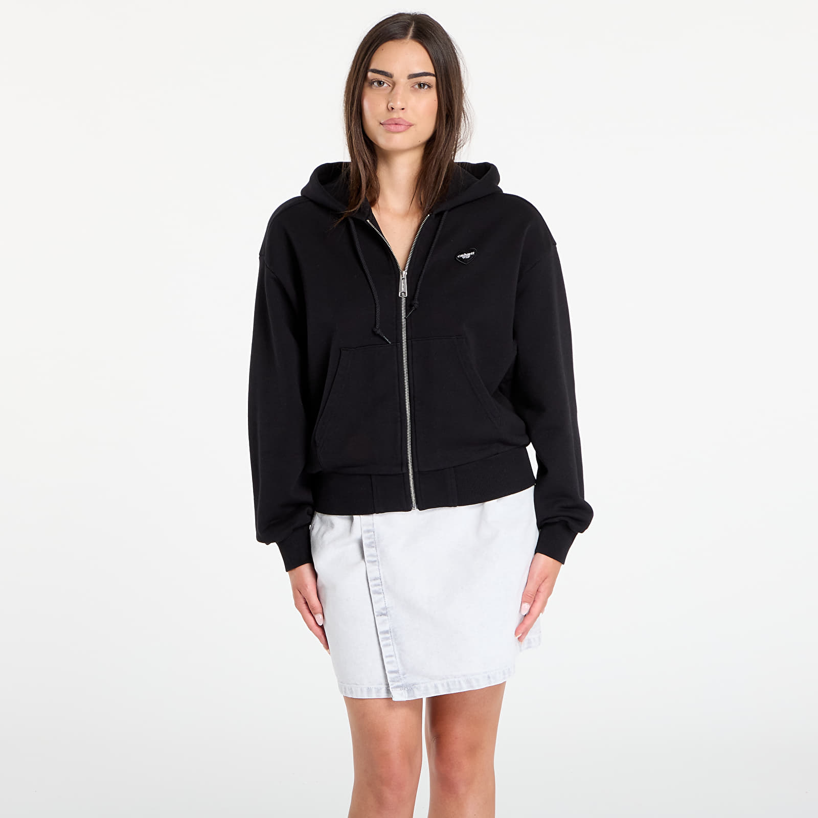 Sweatshirts für Frauen Carhartt WIP W' Hooded Heart II Hartt Jacket Black
