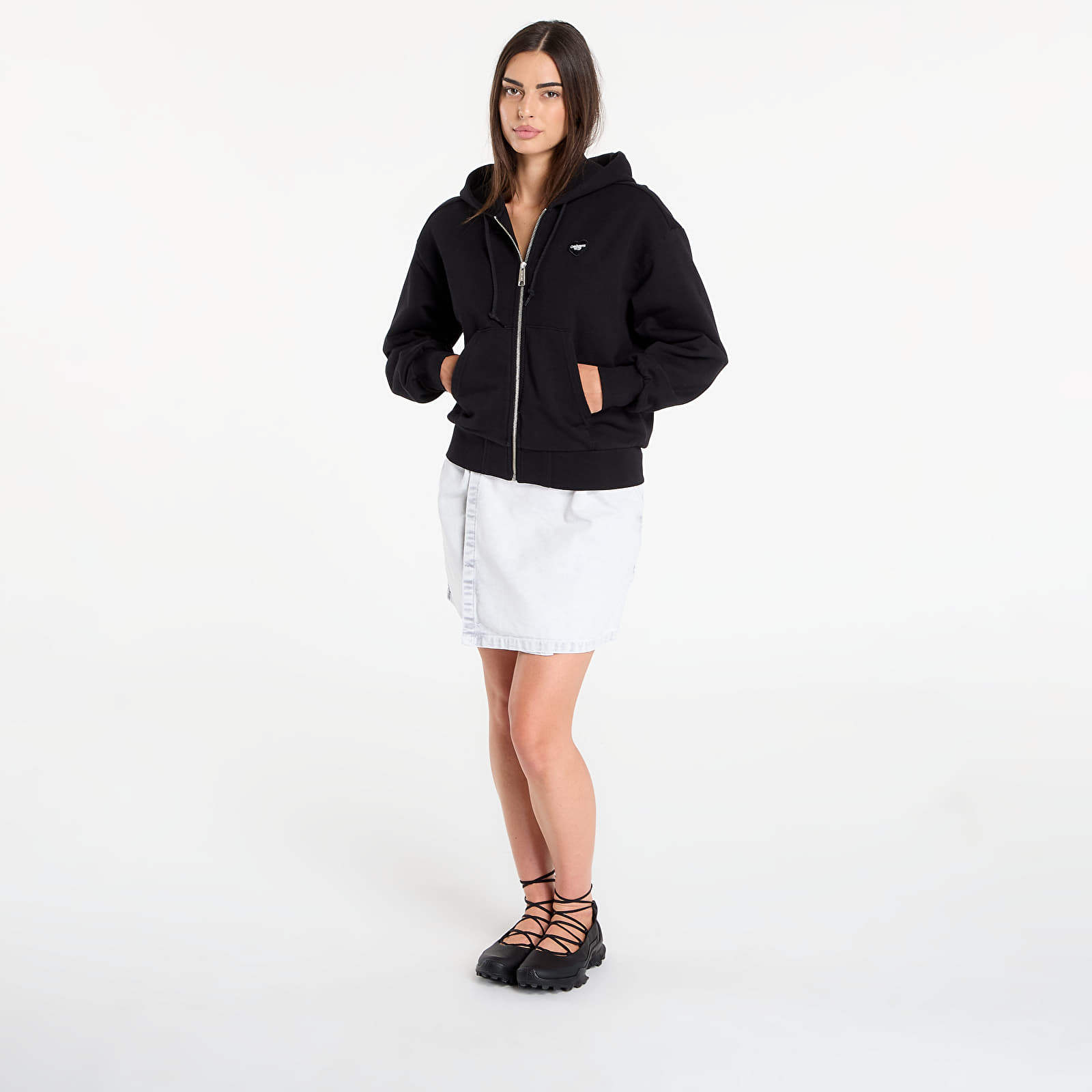 Sweatshirts für Frauen Carhartt WIP W' Hooded Heart II Hartt Jacket Black