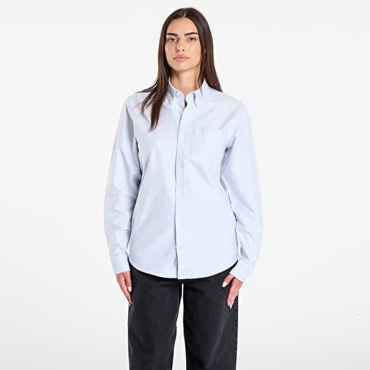 Hemd Carhartt WIP L/S C-Logo Shirt Blue Fog/ White