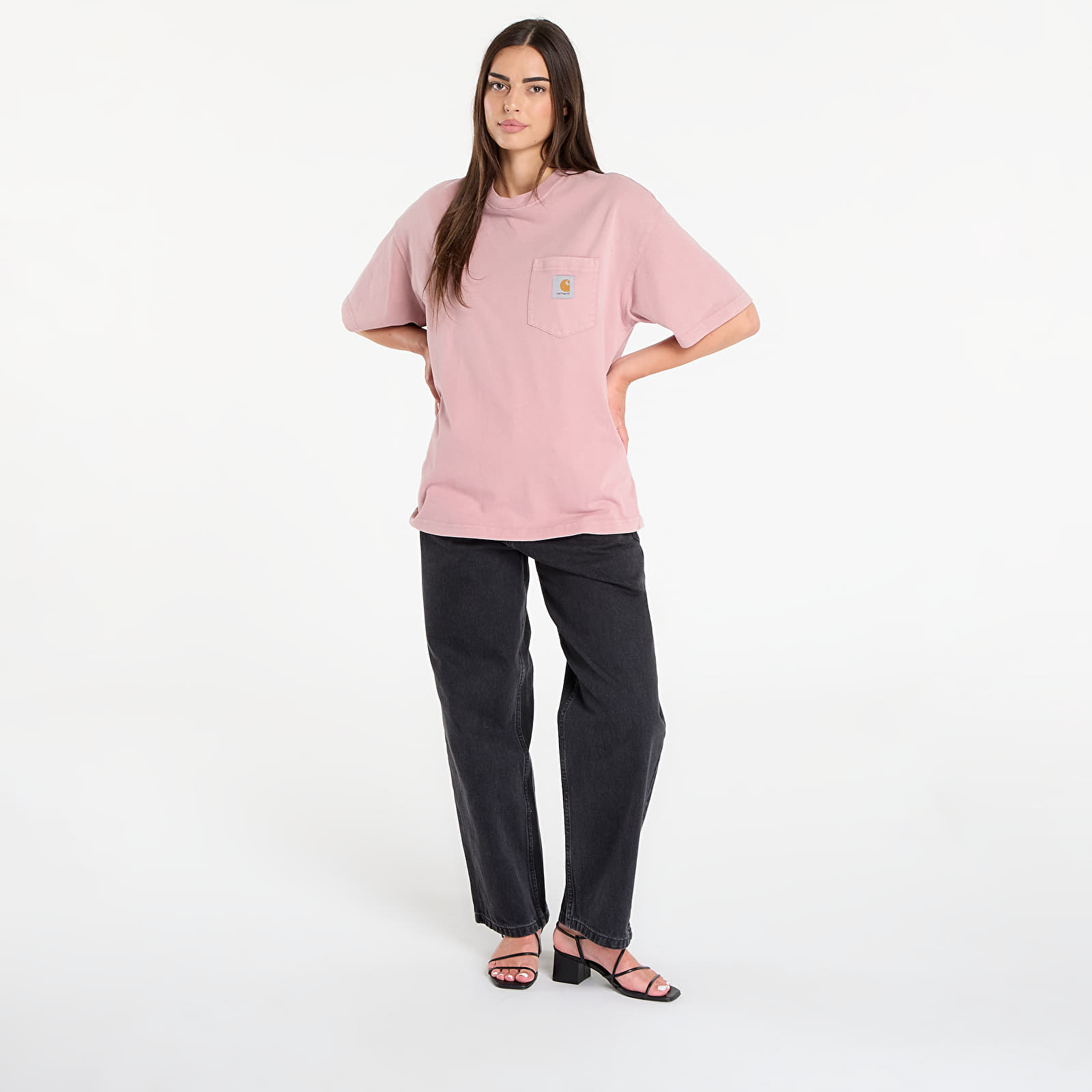 T-Shirts Carhartt WIP S/S Hudson Pocket T-Shirt Daphne Chalk Wash