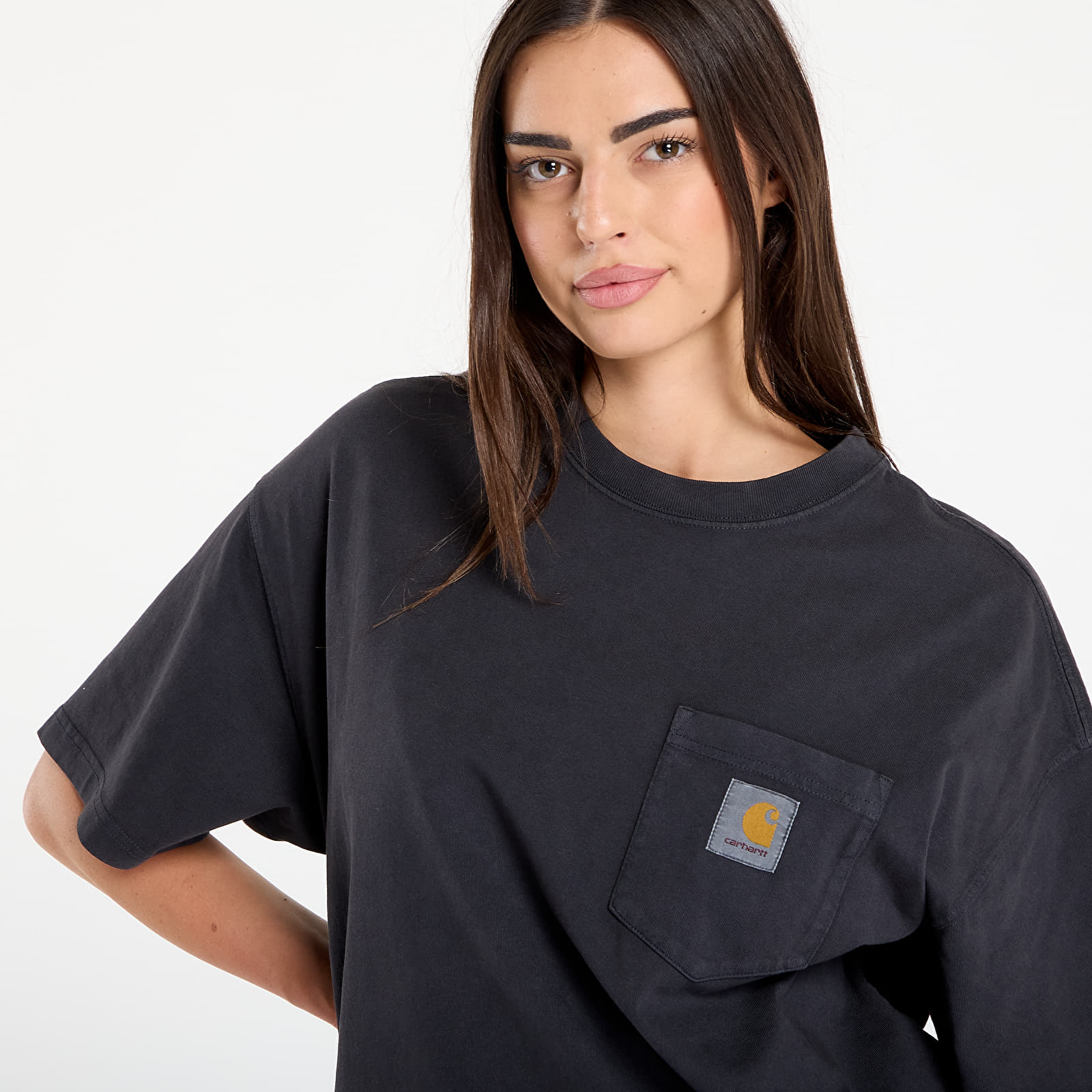 T-Shirts Männer Carhartt WIP S/S Hudson Pocket T-Shirt Black Chalk Wash
