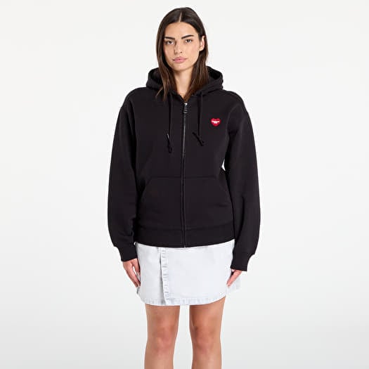Sweatshirt Carhartt WIP Hooded Heart II Hartt Sweat Jacket Black